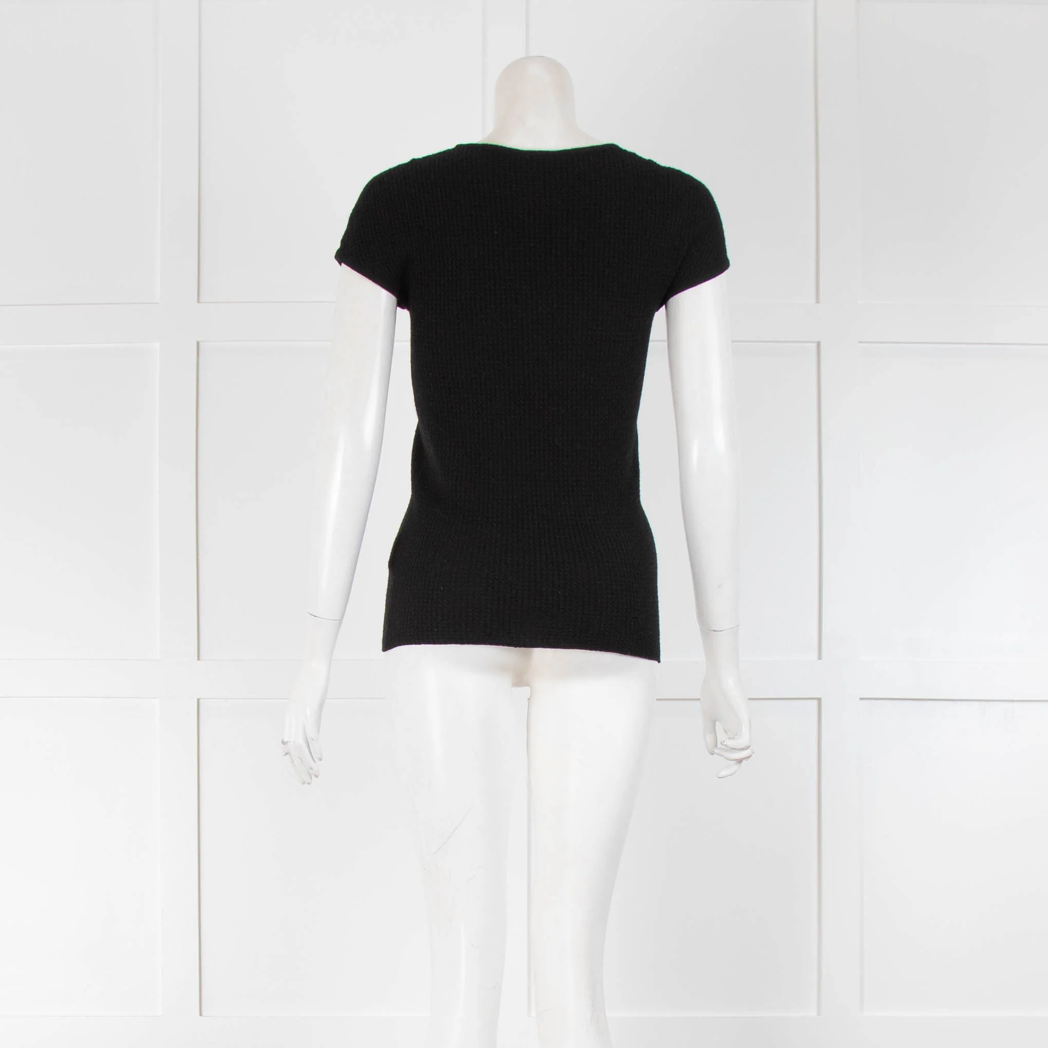 Paule Ka Black Textured Knit Vest - Image 3