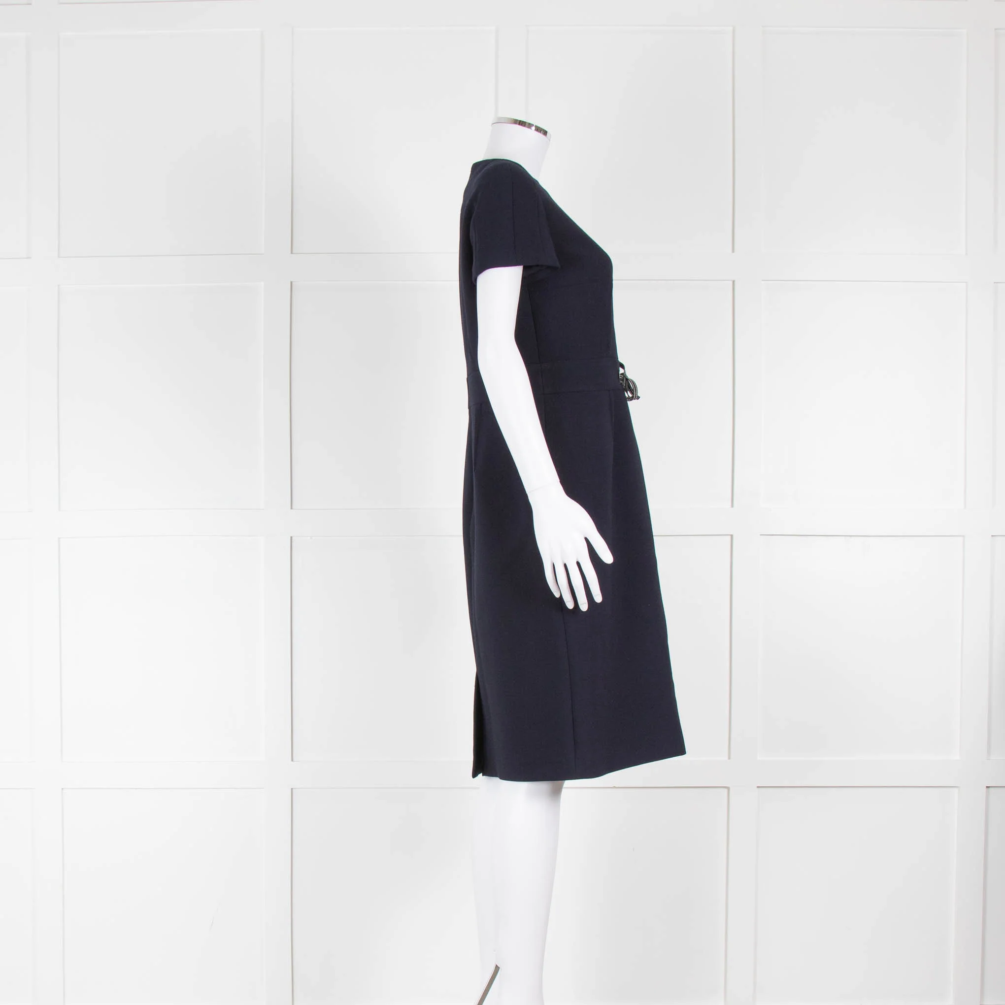 Paule Ka Navy Tie up Detail Knee Length Dress - Image 2