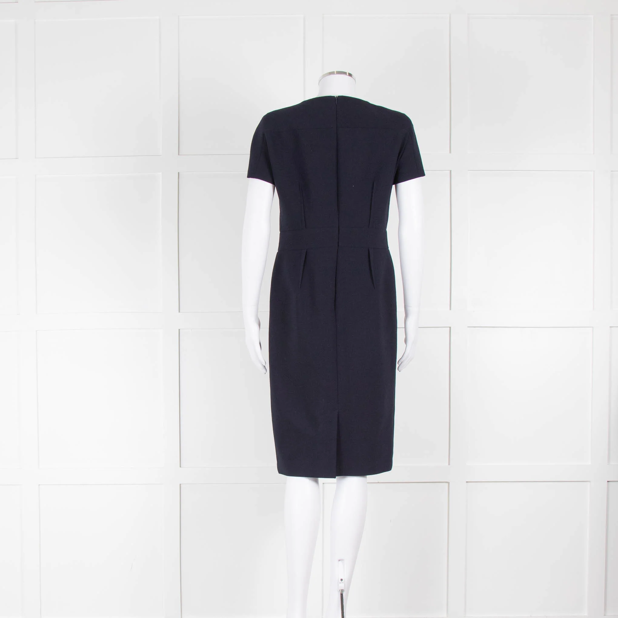 Paule Ka Navy Tie up Detail Knee Length Dress - Image 3