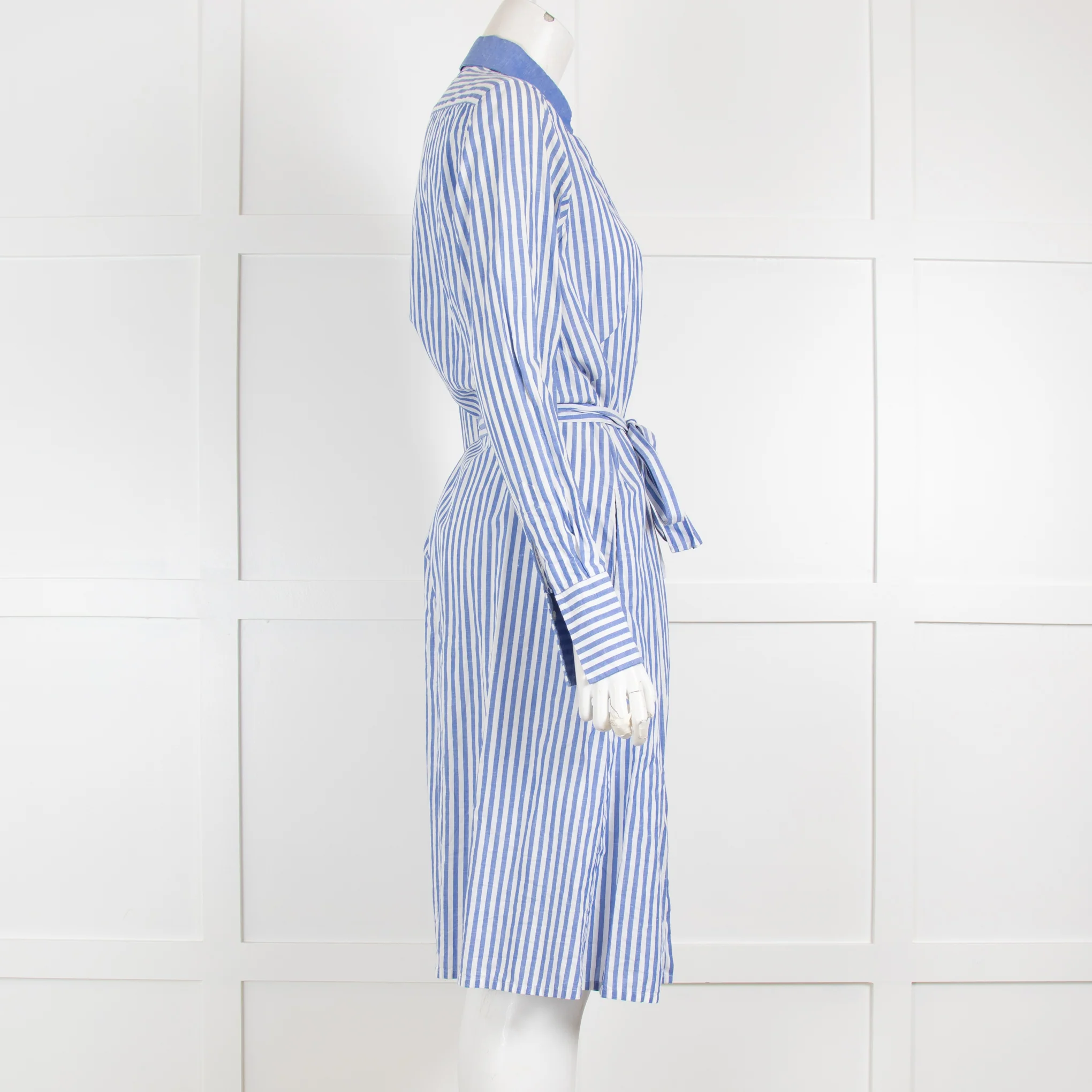 PDN London Blue & White Stripe Shirt Dress - Image 2