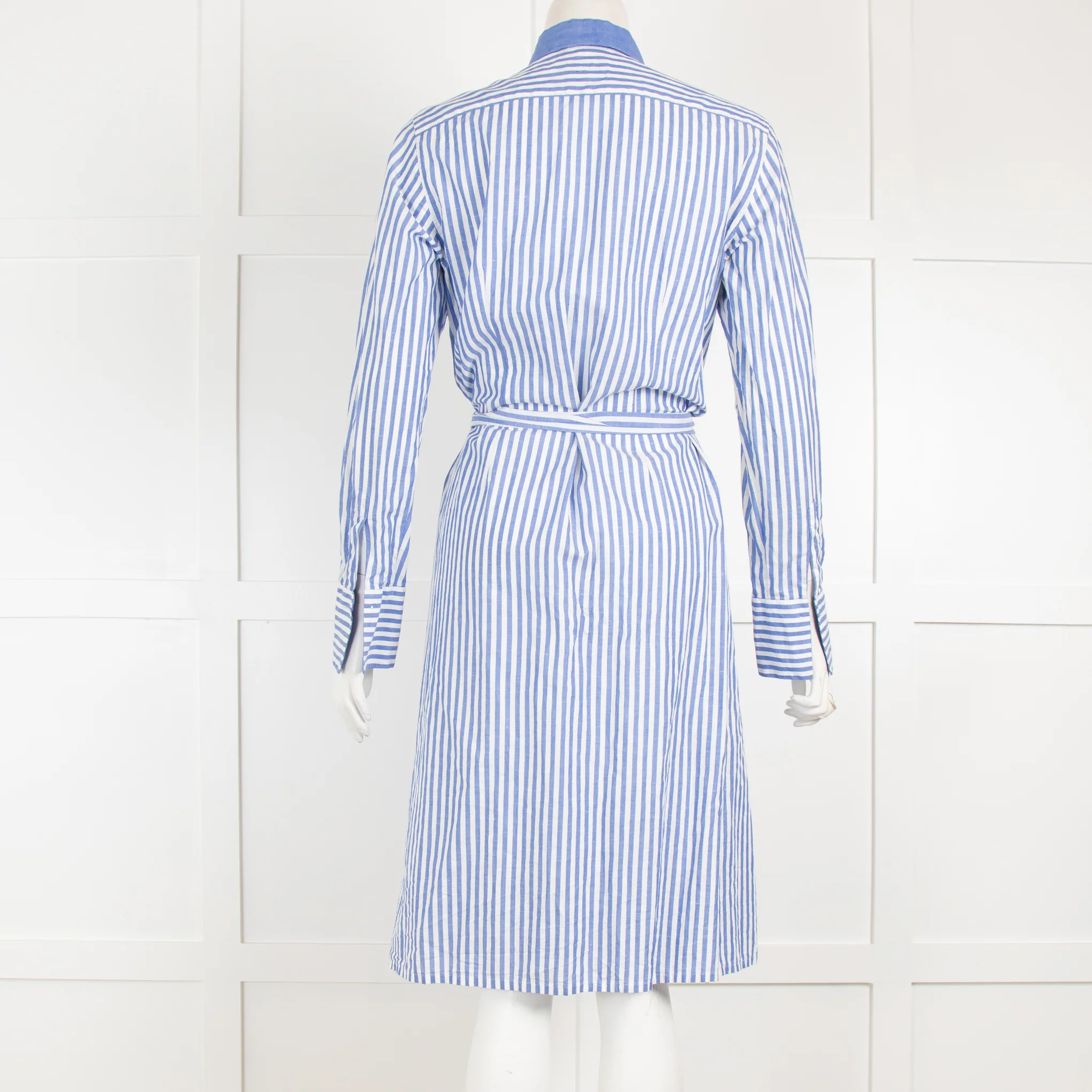 PDN London Blue & White Stripe Shirt Dress - Image 3
