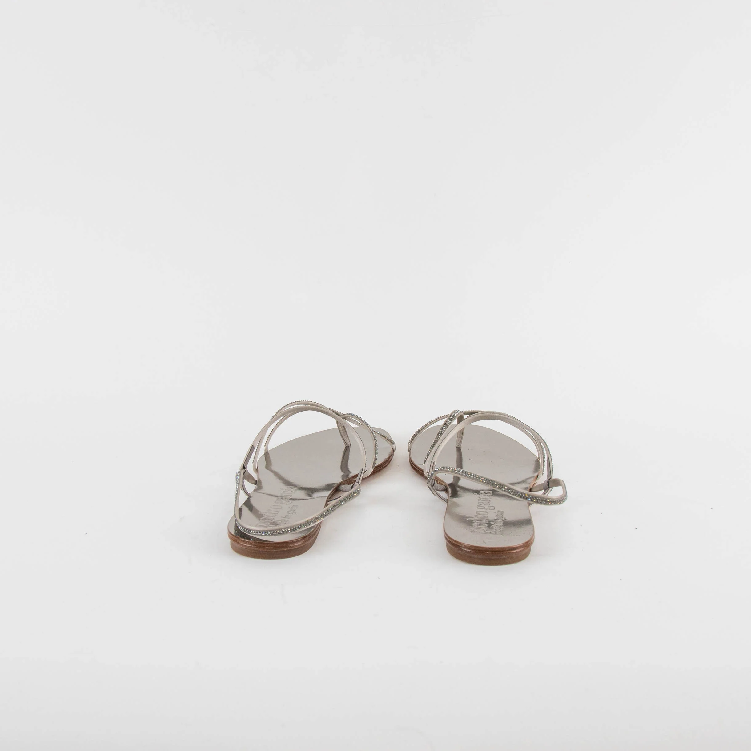 Pedro Garcia Titanium Diamante Flat Sandals - Image 5