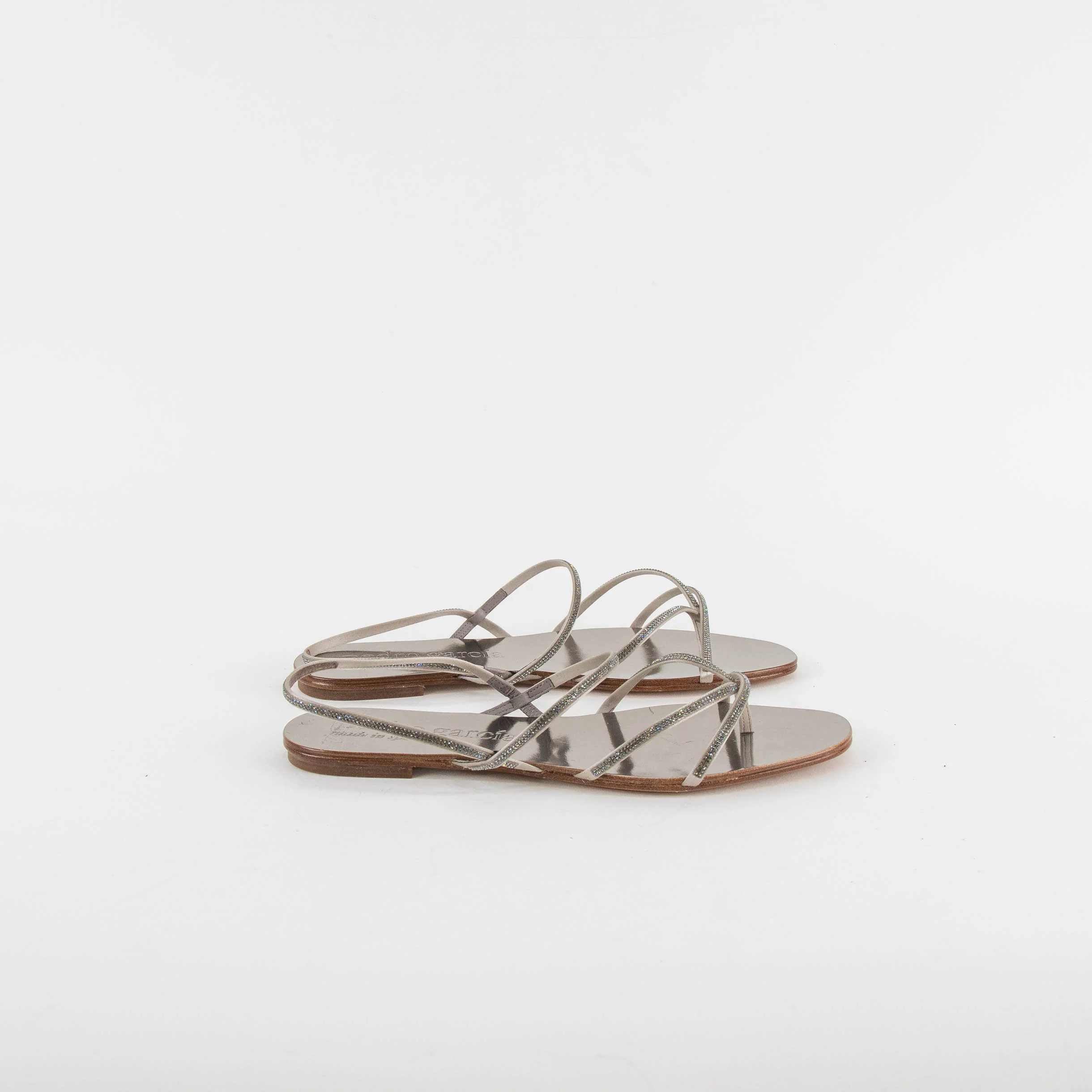 Pedro Garcia Titanium Diamante Flat Sandals - Image 6