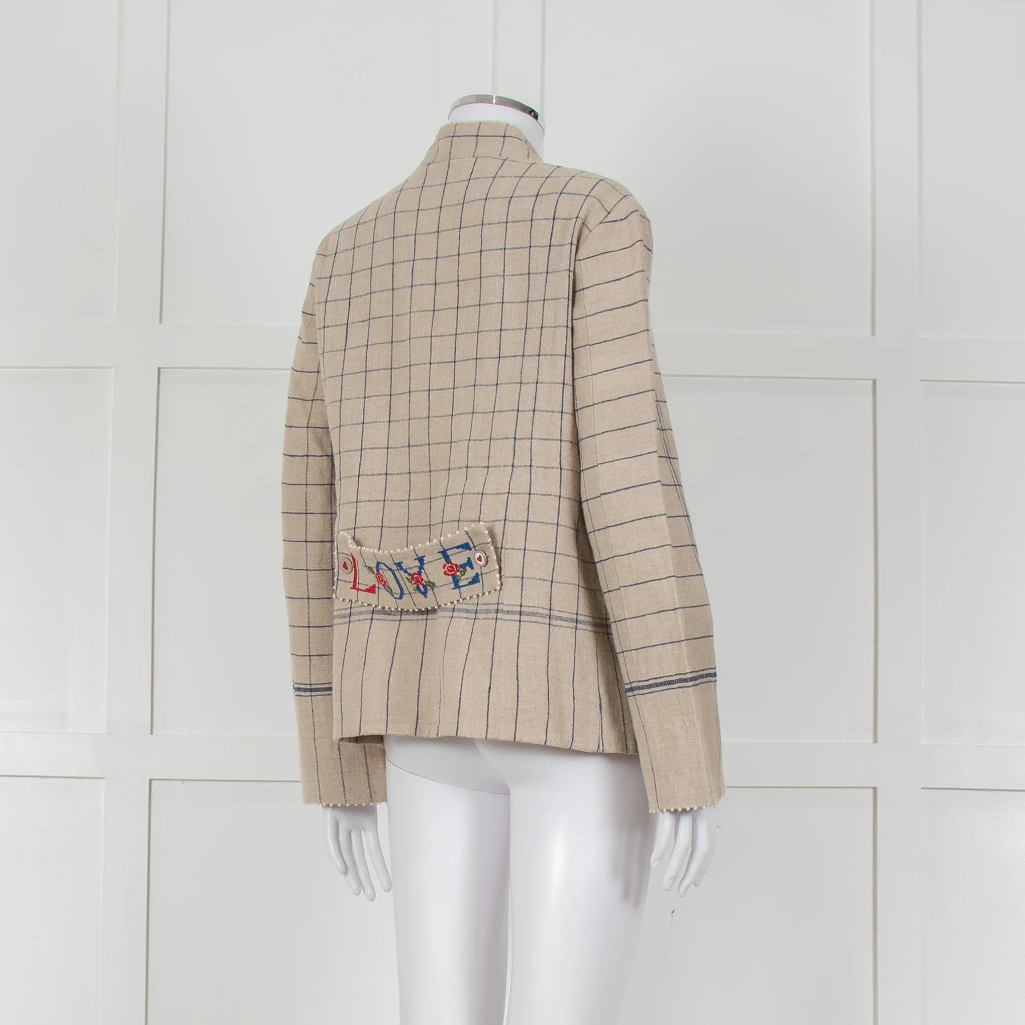 Pero Heavyweight Linen Tailored Jacket with Embroidered Detailing - Image 4