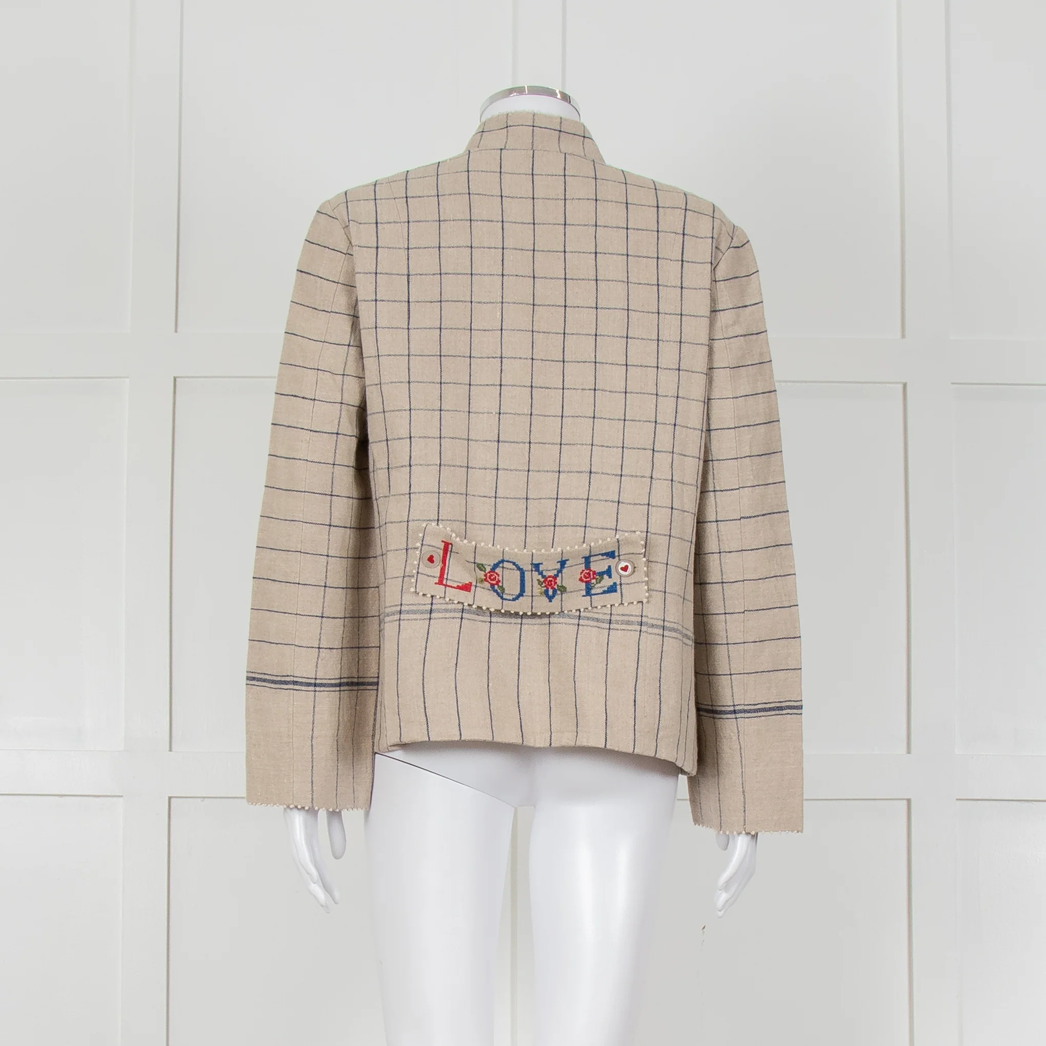 Pero Heavyweight Linen Tailored Jacket with Embroidered Detailing - Image 5