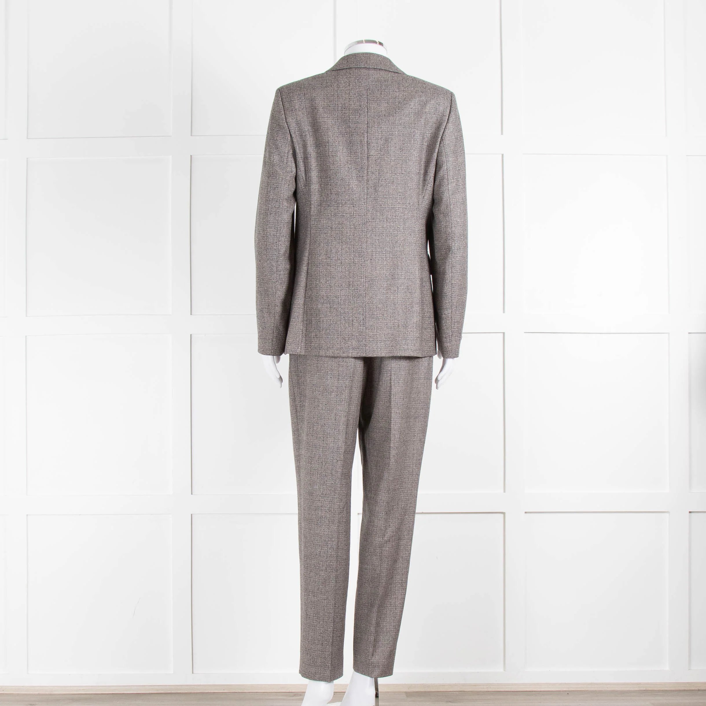 Peserico Grey Beige Wool & Cotton Blend Trousers - Image 13