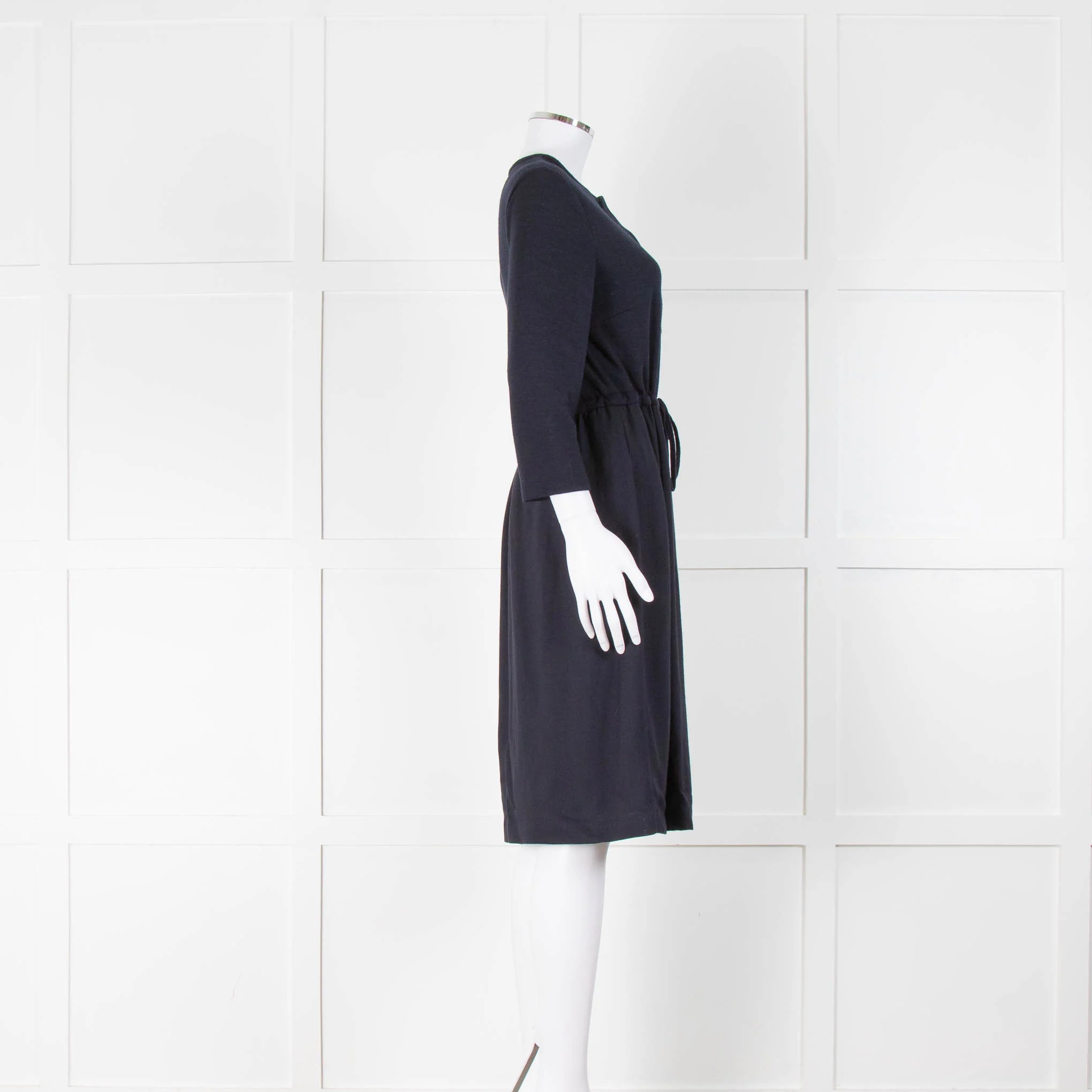 Peserico Navy Blue Dress With Tie Waist - Image 2
