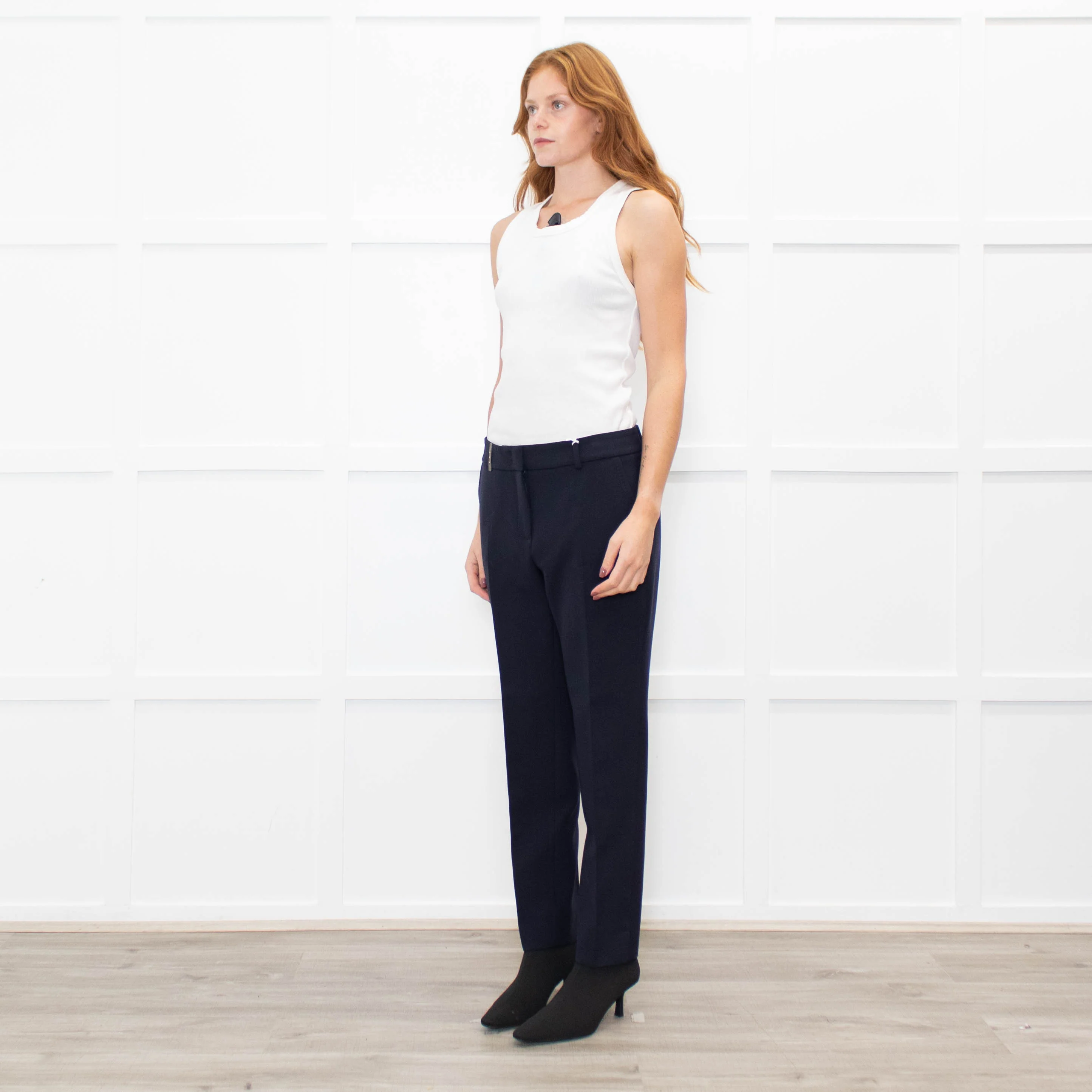 Peserico Navy Blue Tailored Trousers - Image 3