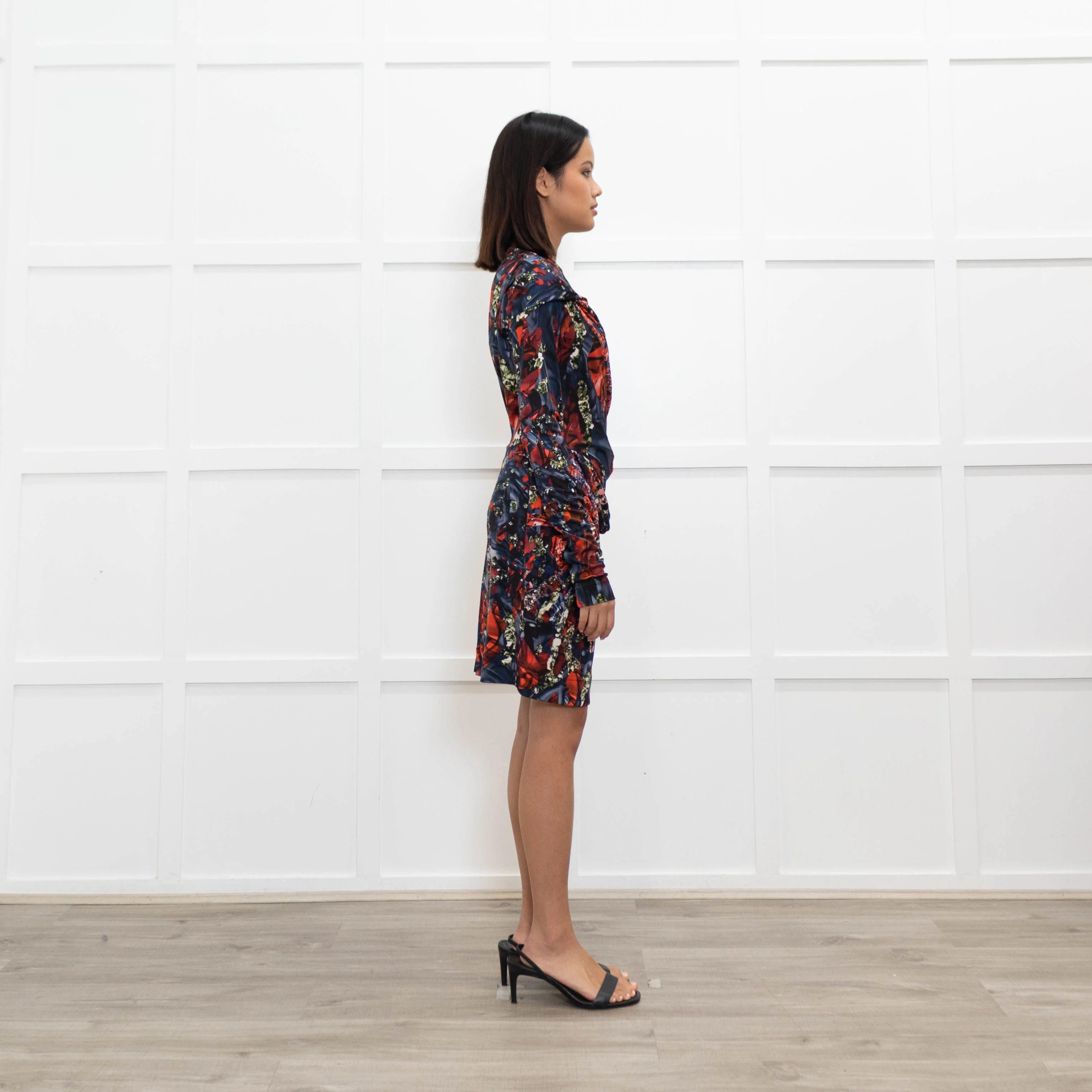 Peter Pilotto Red And Blue Pattern Long Sleeve Dress - Image 4