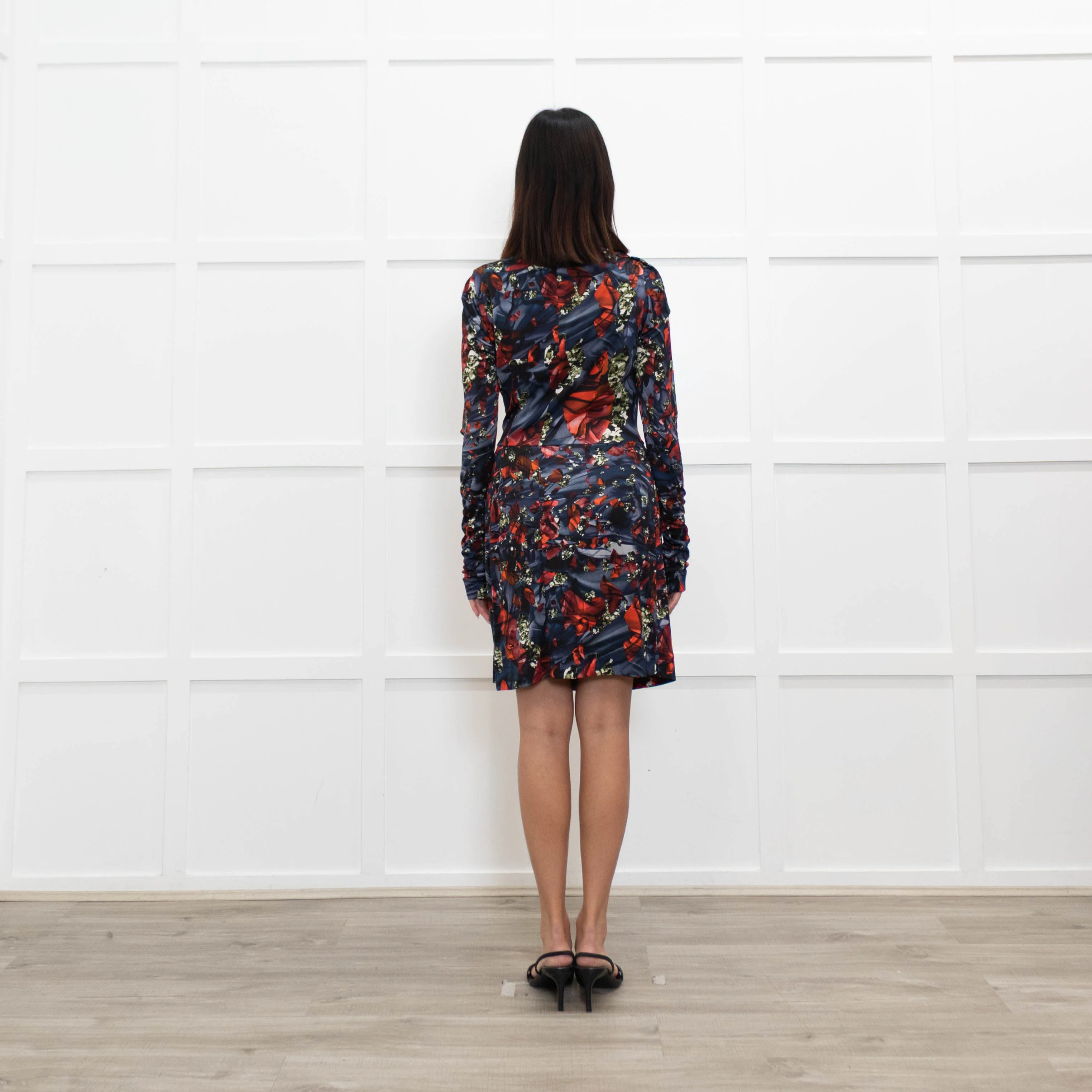 Peter Pilotto Red And Blue Pattern Long Sleeve Dress - Image 5