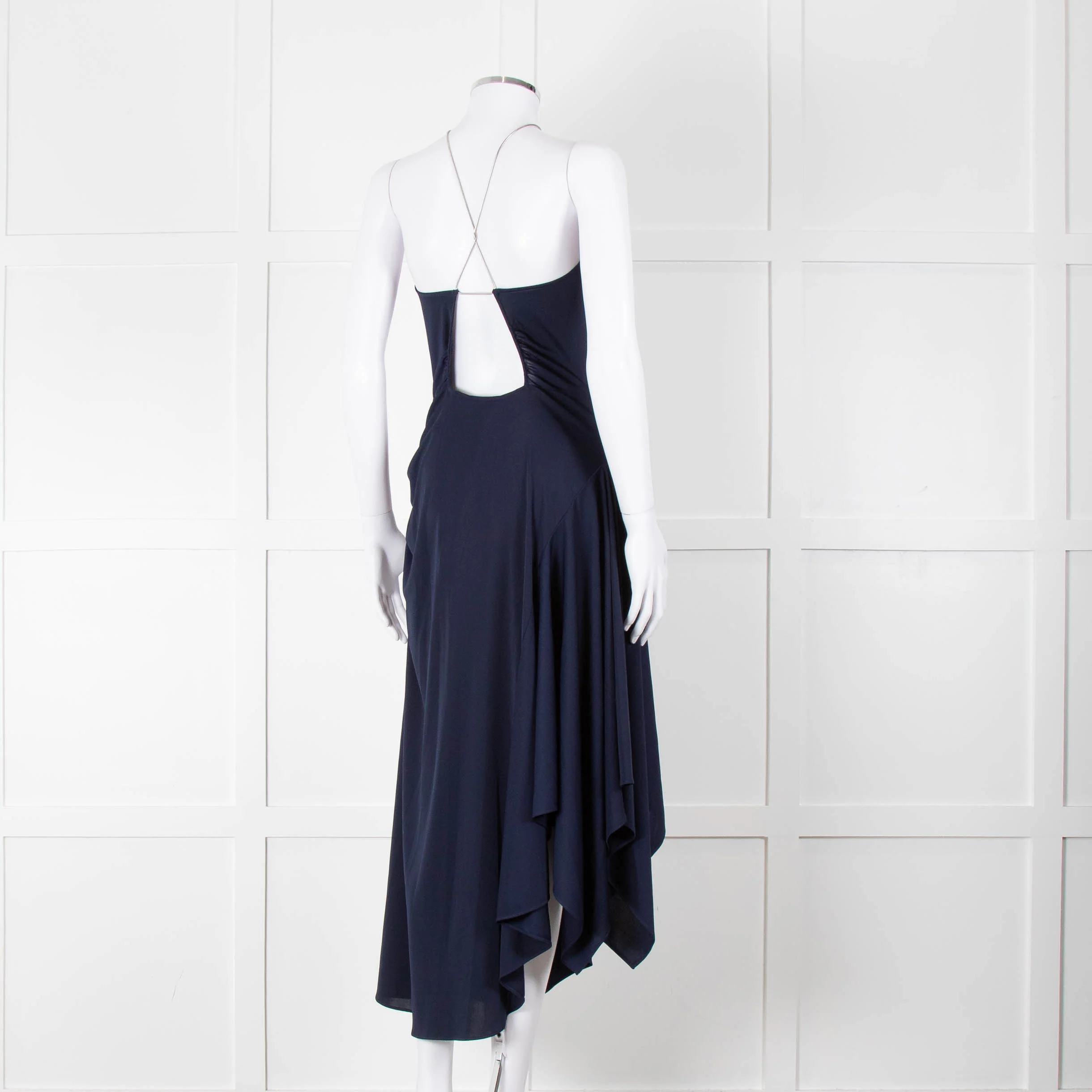 Philip Lim Navy Jersey Dress with Snake Chain Straps - Image 4