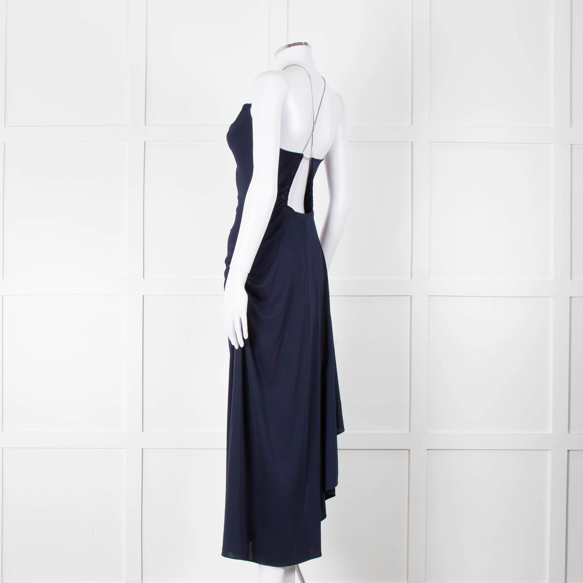 Philip Lim Navy Jersey Dress with Snake Chain Straps - Image 6