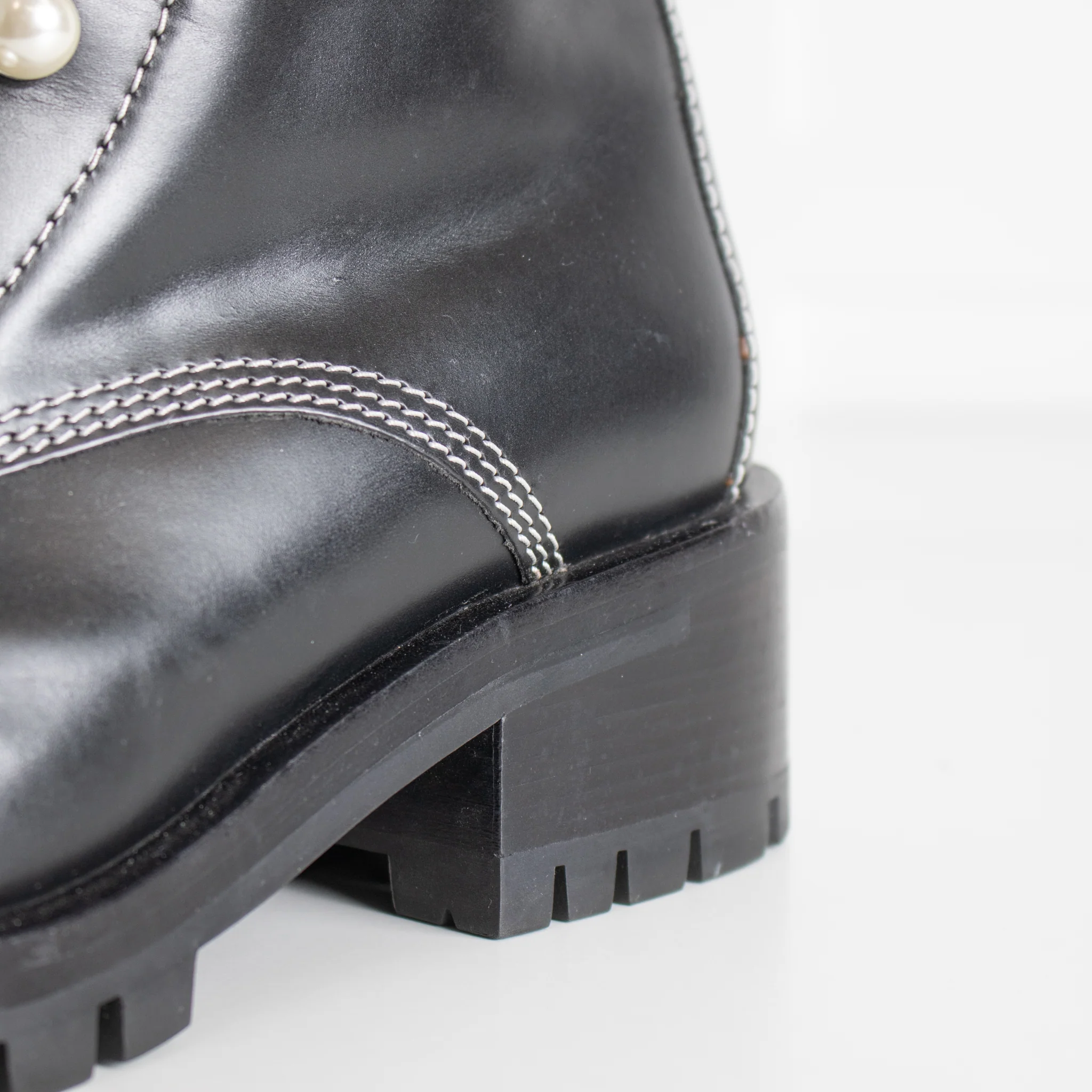 3.1 Phillip Lim Hayett Lug Sole Zipper Boot With Faux Pearl Embellishments - Image 11