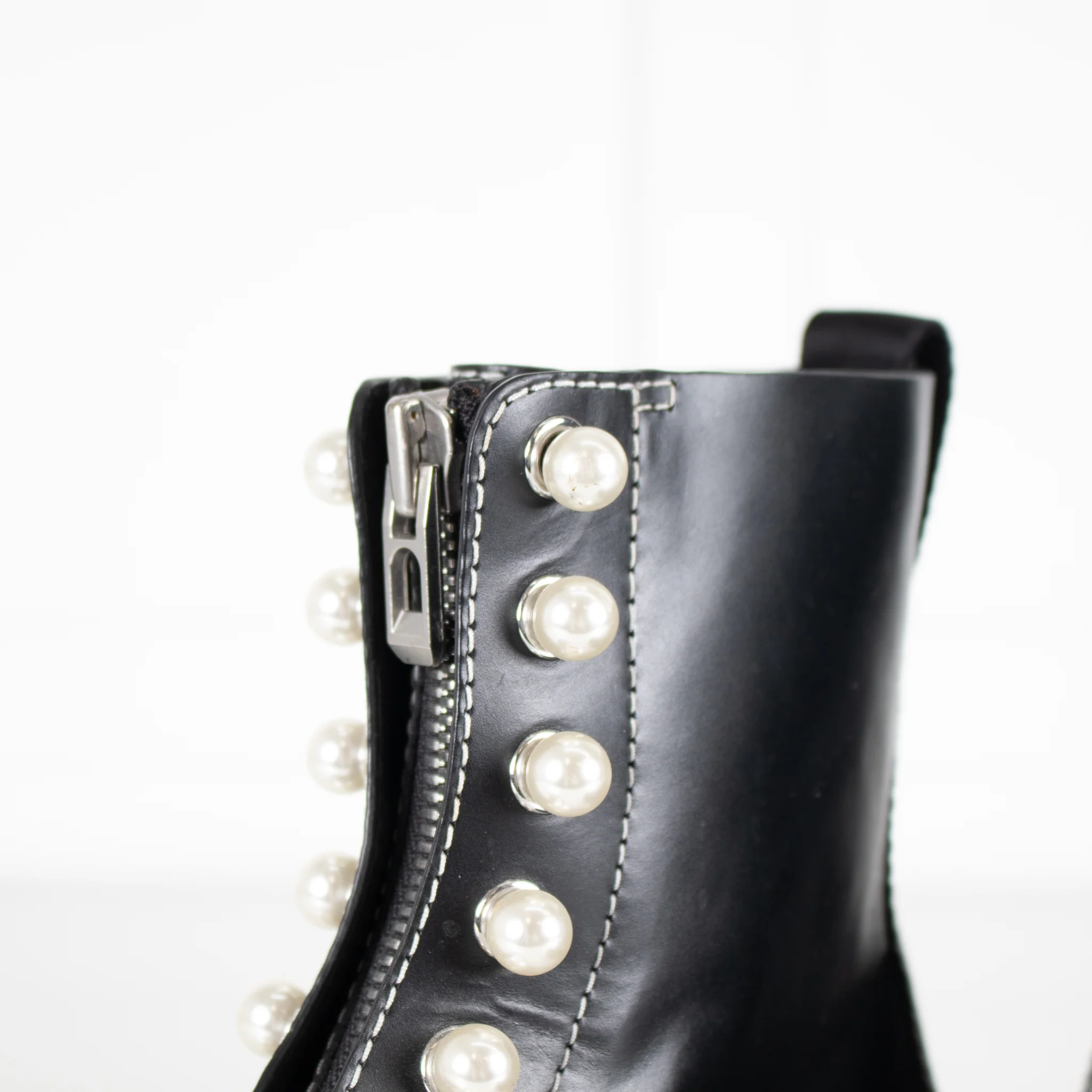 3.1 Phillip Lim Hayett Lug Sole Zipper Boot With Faux Pearl Embellishments - Image 8