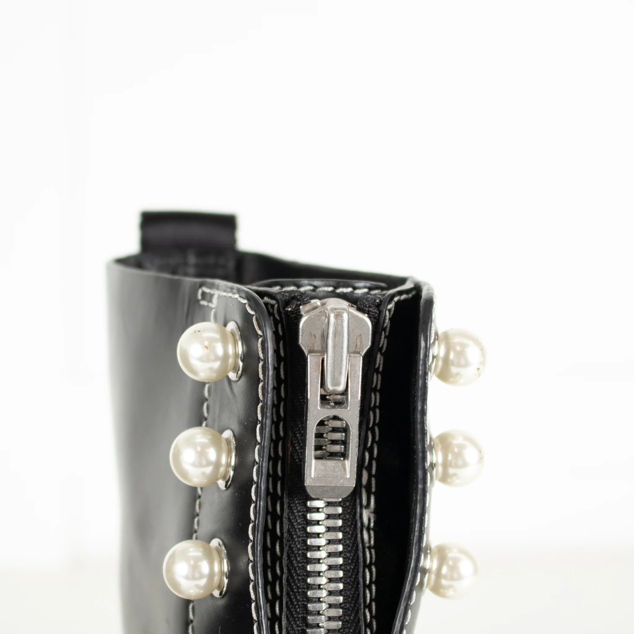 3.1 Phillip Lim Hayett Lug Sole Zipper Boot With Faux Pearl Embellishments - Image 9