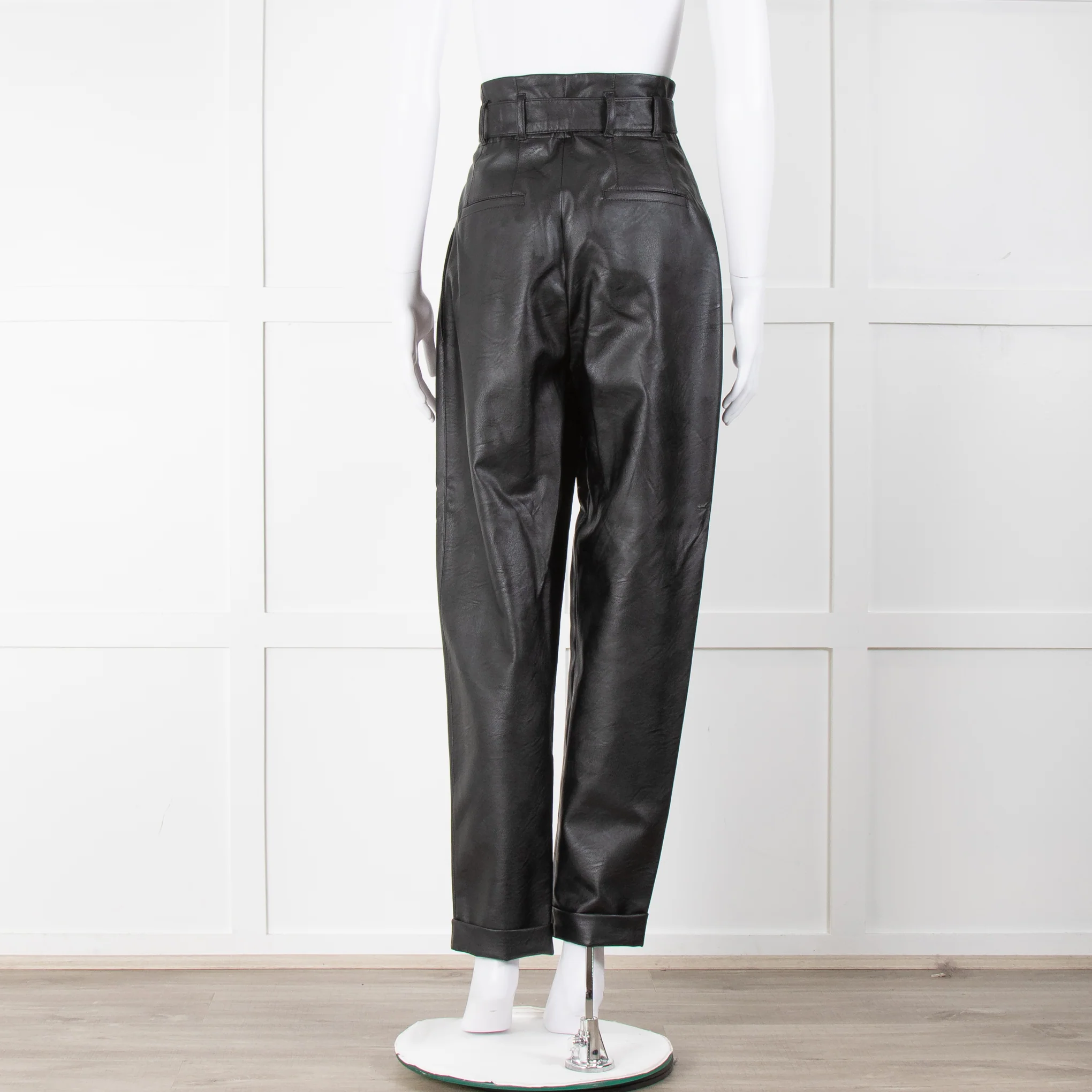 Philosophy Black Faux Leather Belted Trousers - Image 5