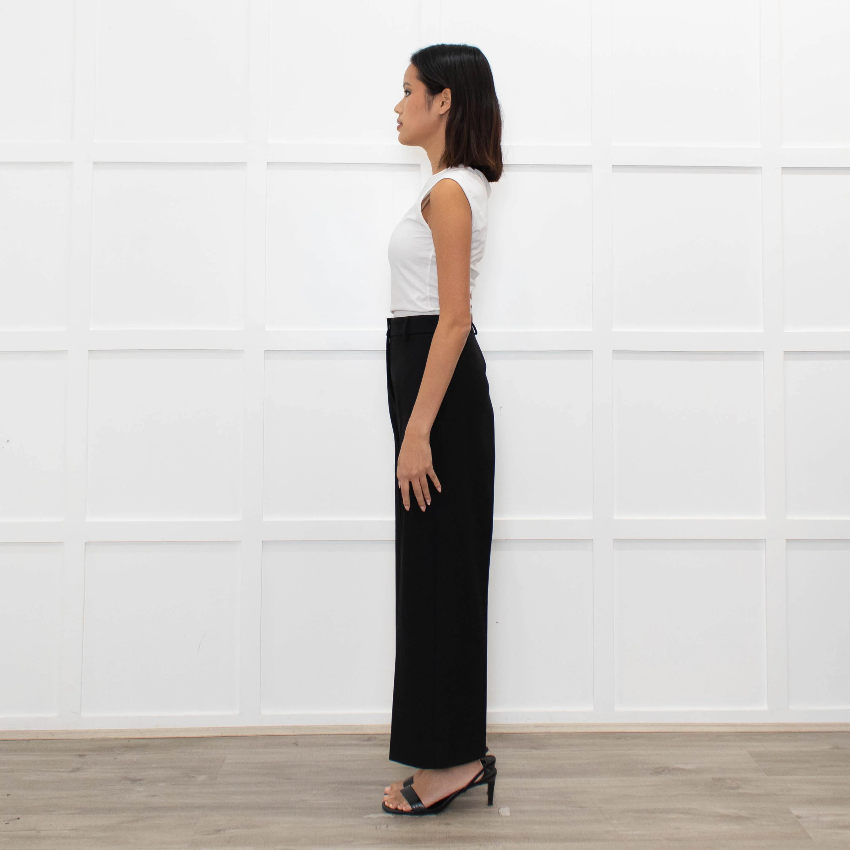 Piazza Sempione Black Tailoured Wide Leg Trousers - Image 6