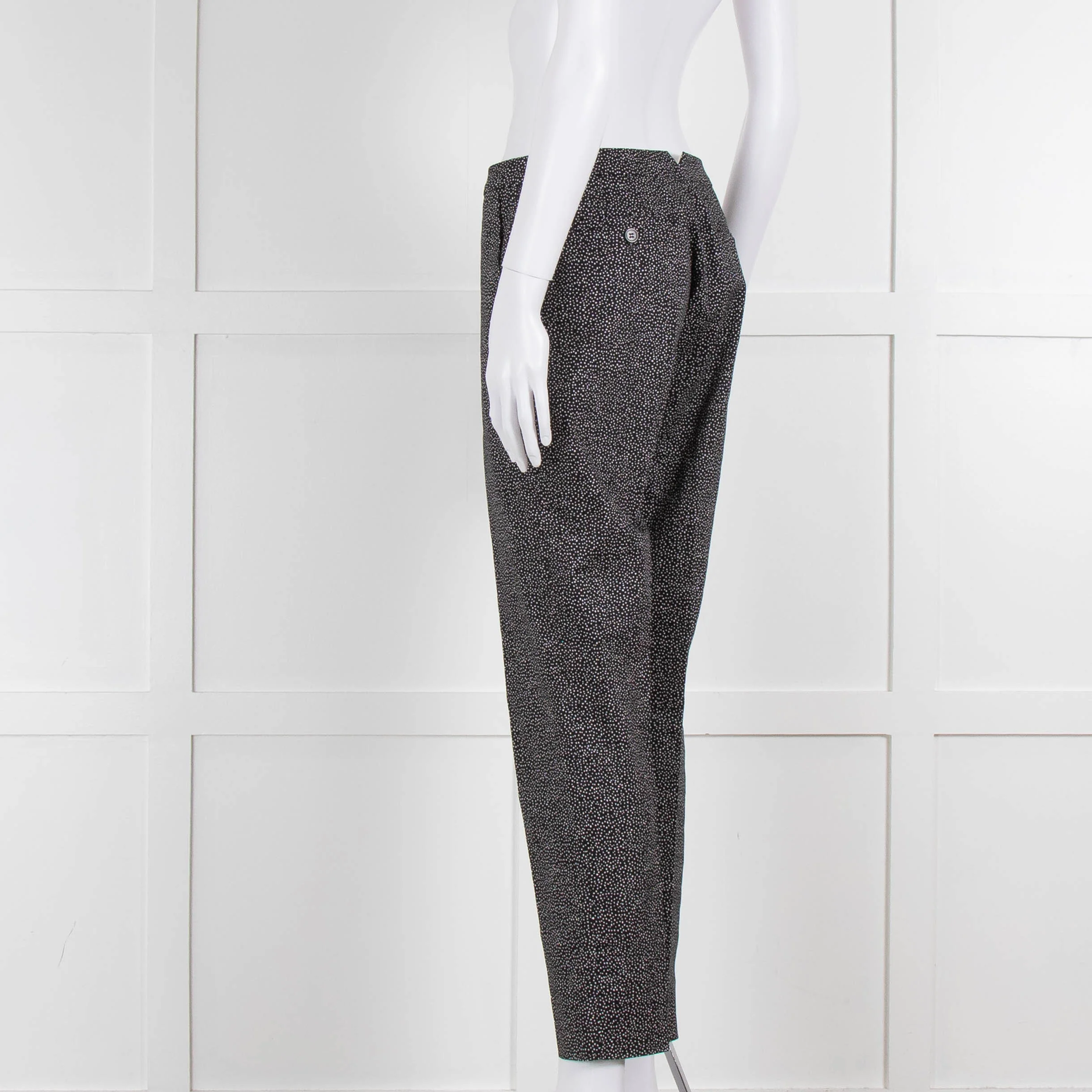 Piazza Sempione Blue and White Dotted Cotton Trousers - Image 6
