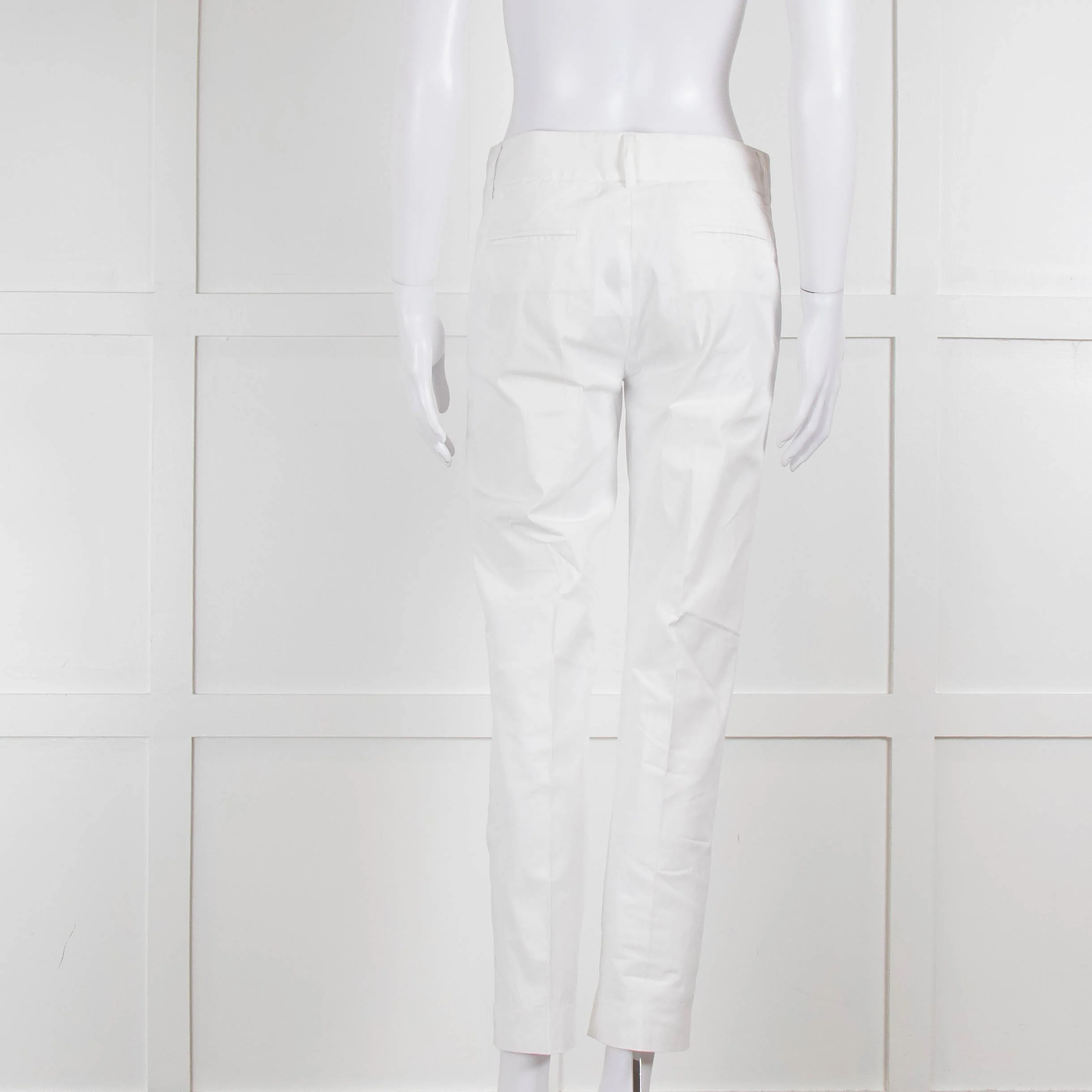 Piazza Sempione White Cotton Straight Leg Trousers - Image 5