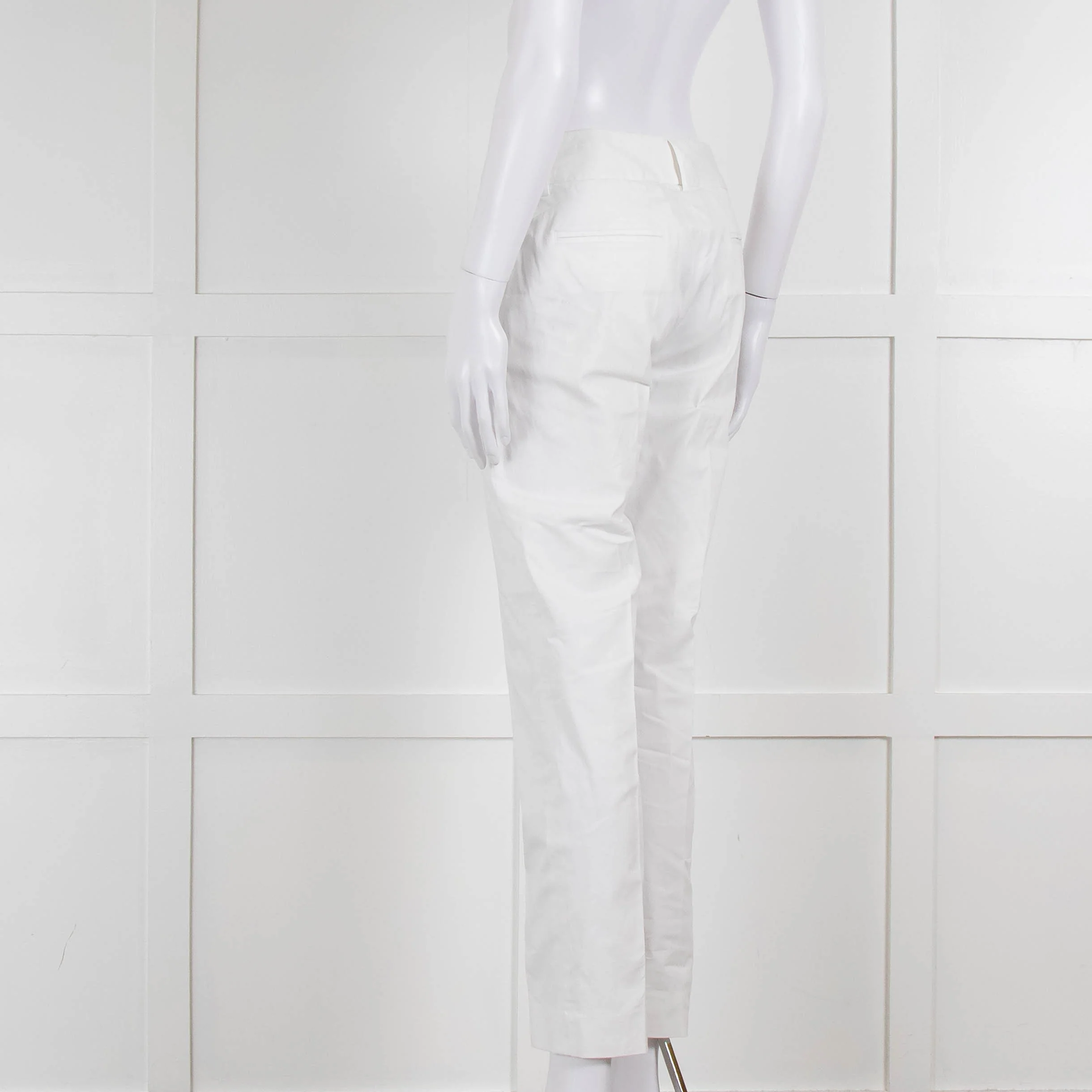 Piazza Sempione White Cotton Straight Leg Trousers - Image 6