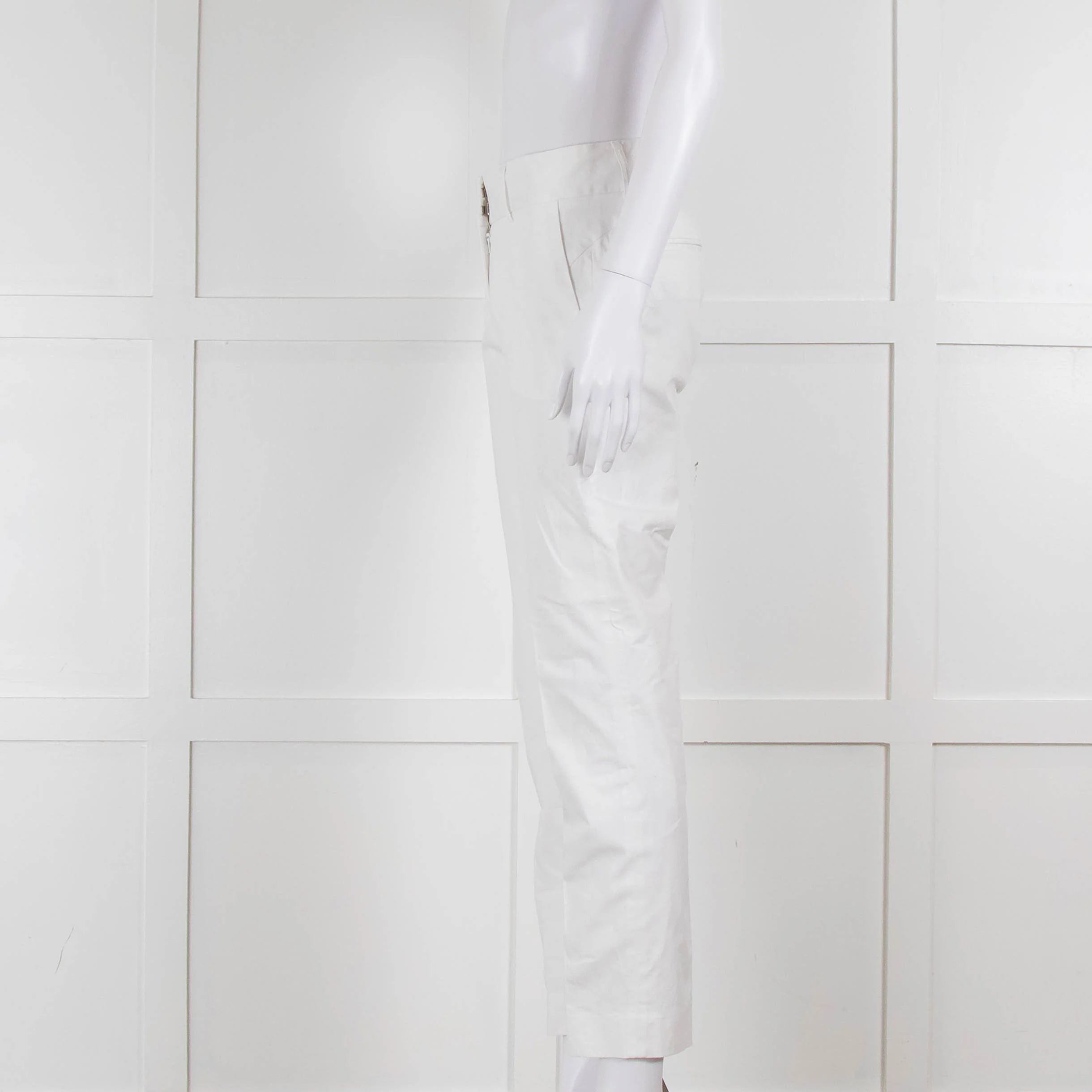 Piazza Sempione White Cotton Straight Leg Trousers - Image 7