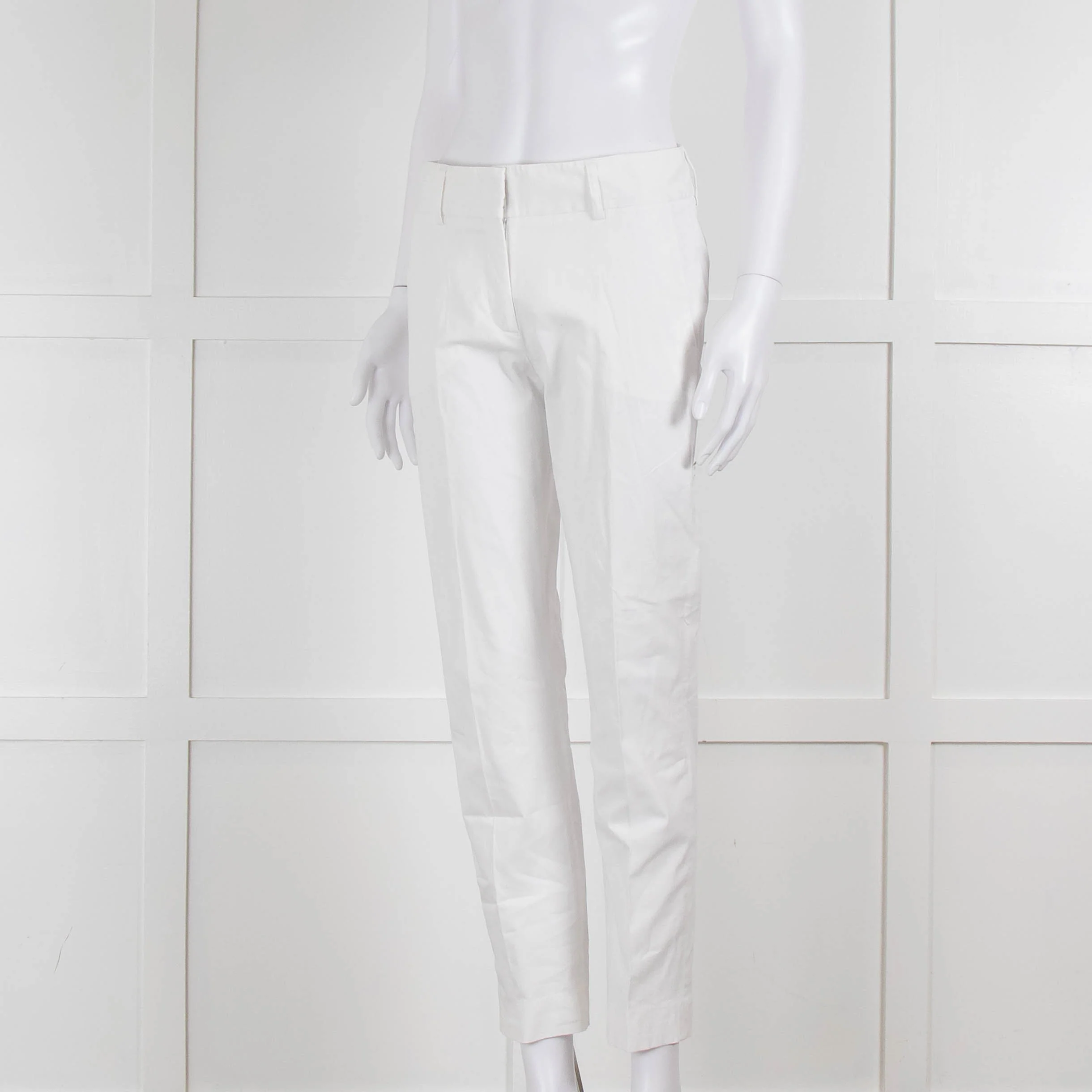 Piazza Sempione White Cotton Straight Leg Trousers - Image 8