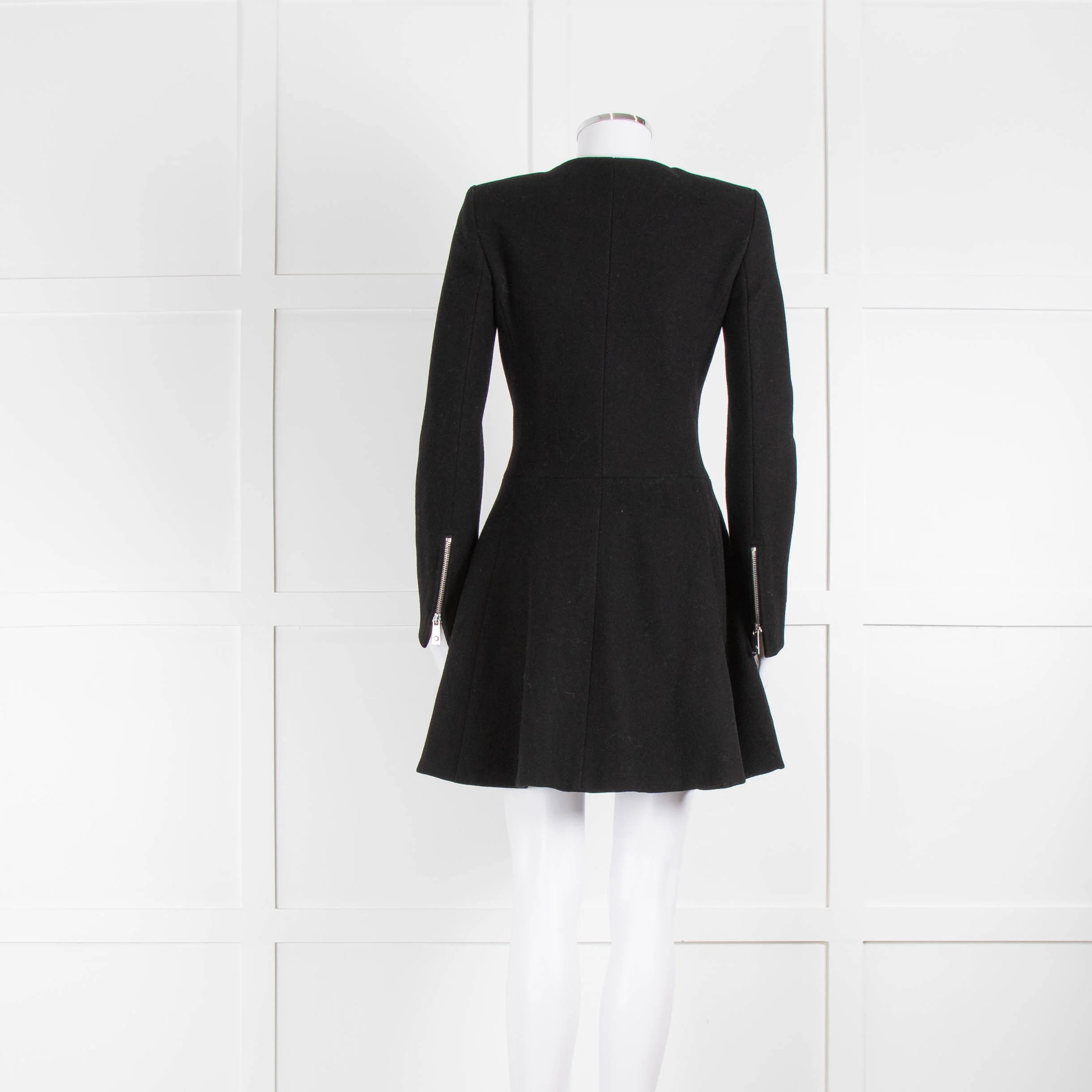 Pinko Black Fit And Flare Zip Coat - Image 3