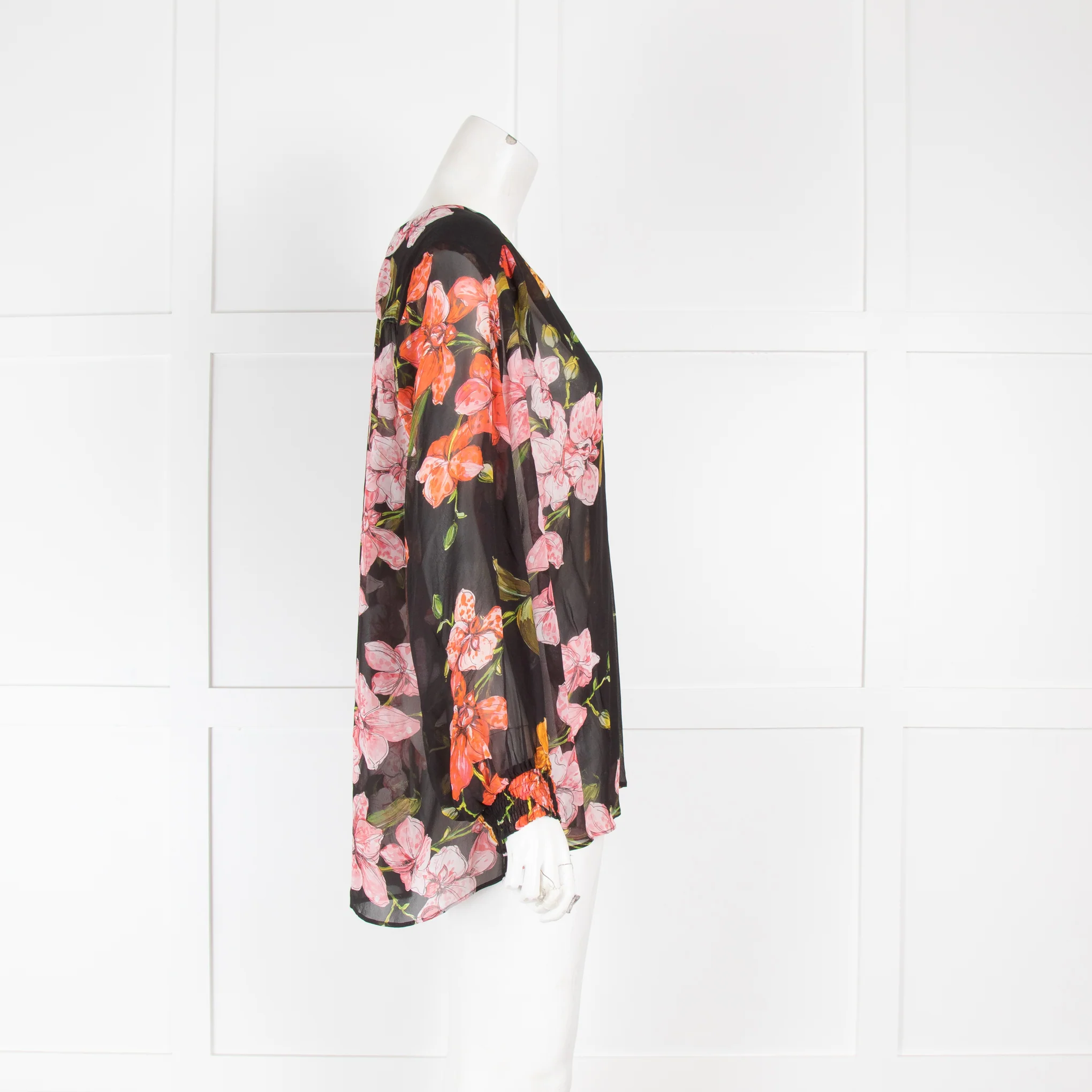 Pinko Black Sheer Floral Blouse - Image 2