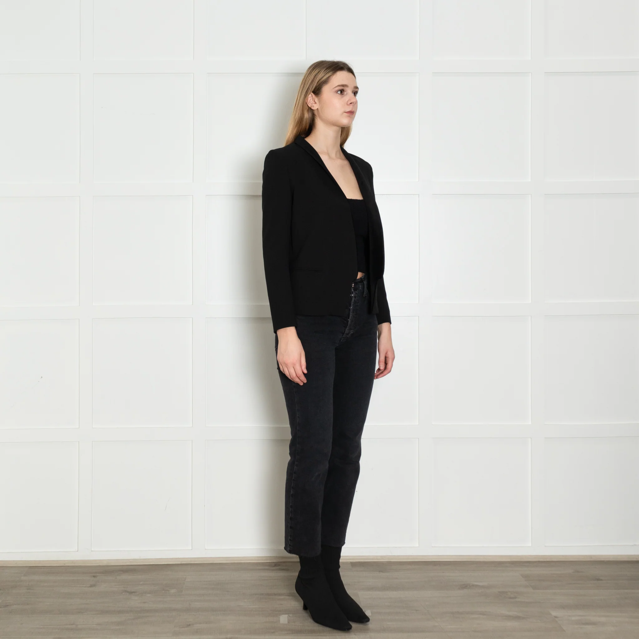 Pinko Black Velvet Collard Blazer Jacket - Image 7