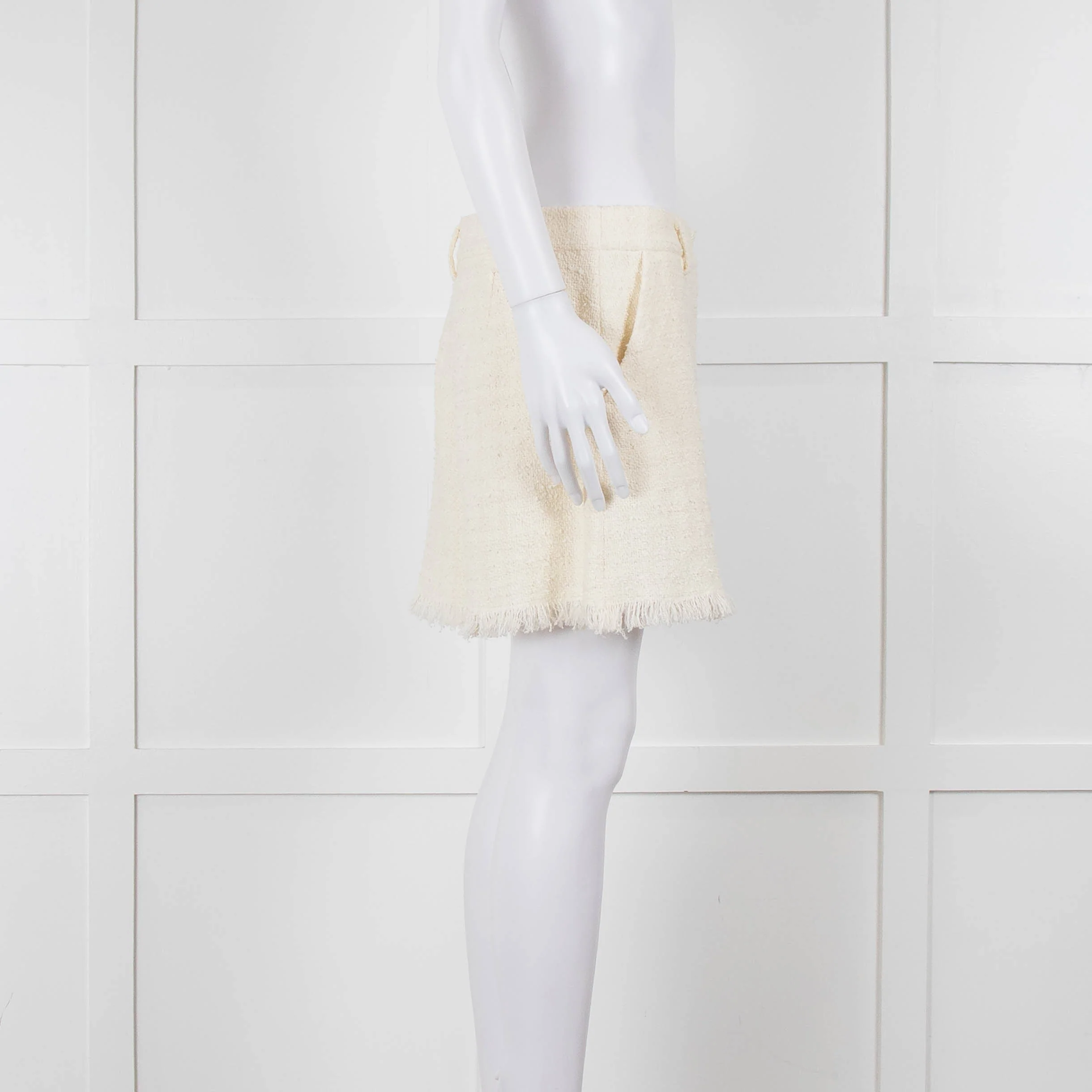 Pinko Cream Boucle Shorts - Image 3