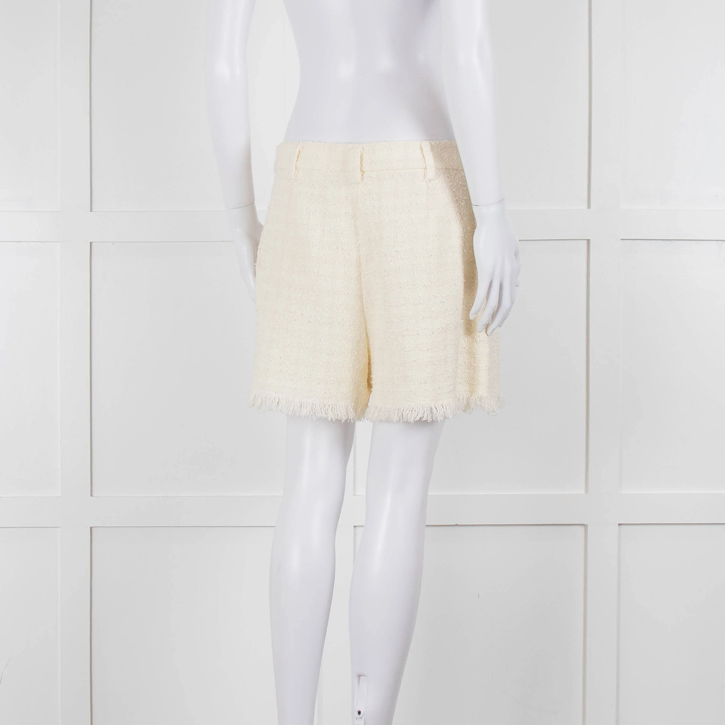 Pinko Cream Boucle Shorts - Image 4
