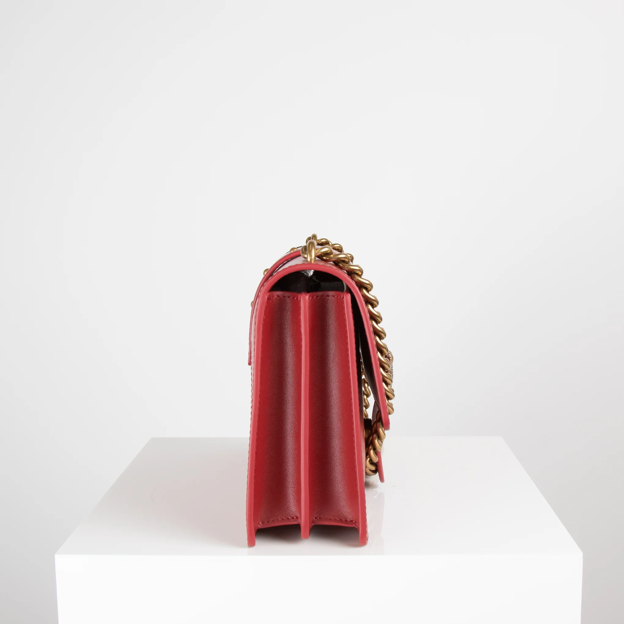 Pinko Red Leather Love Icon Simply Crossbody Bag - Image 3