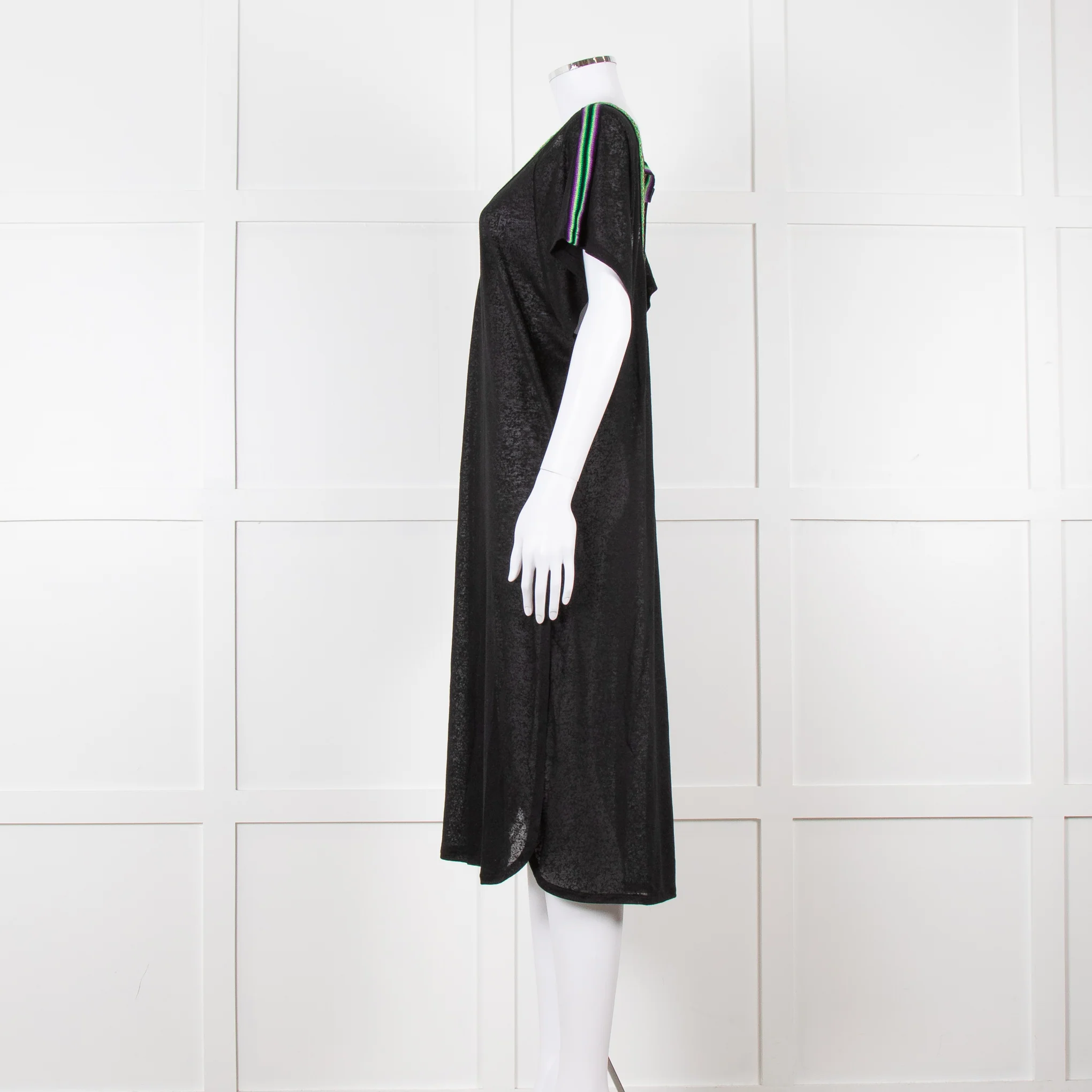 Pitusa Black Cotton Dress With Embroidered Neckline - Image 7