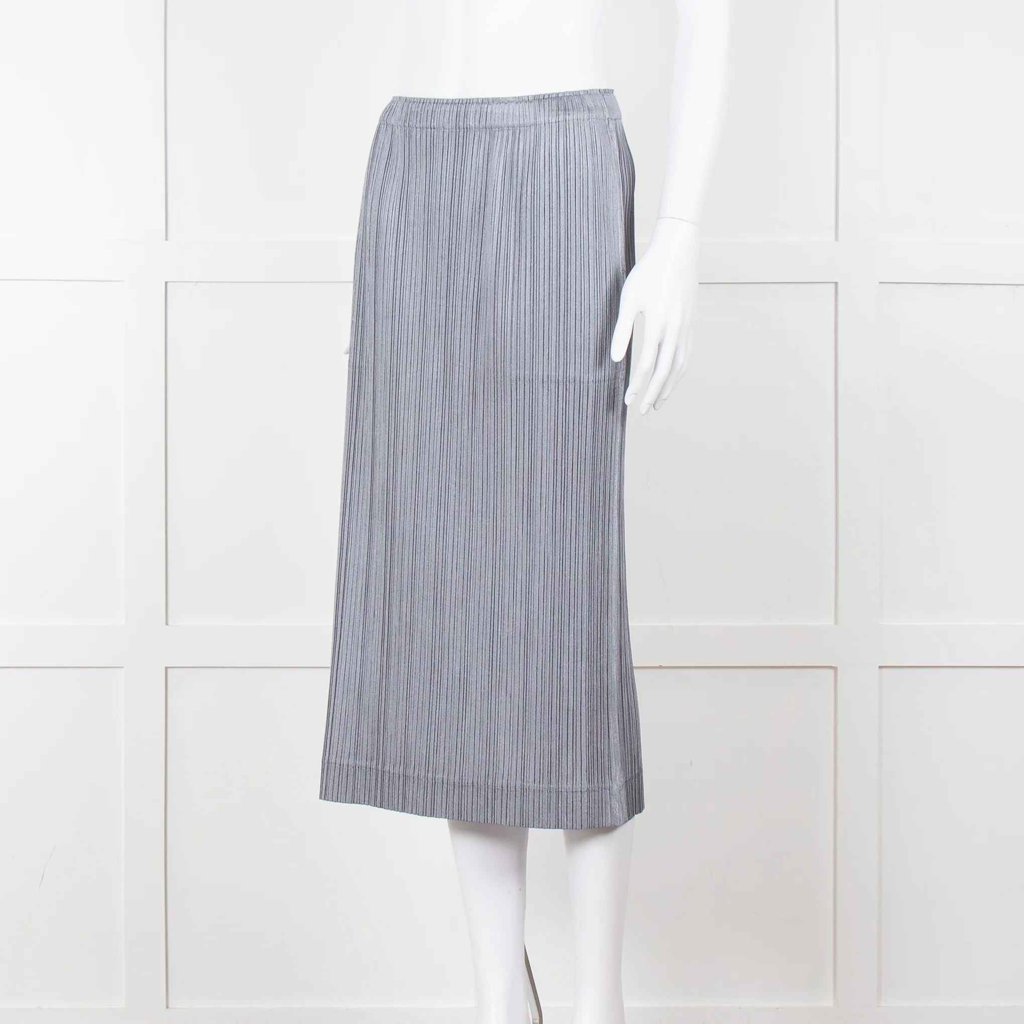 Pleats Please Grey Micro Pleat Skirt - Image 2