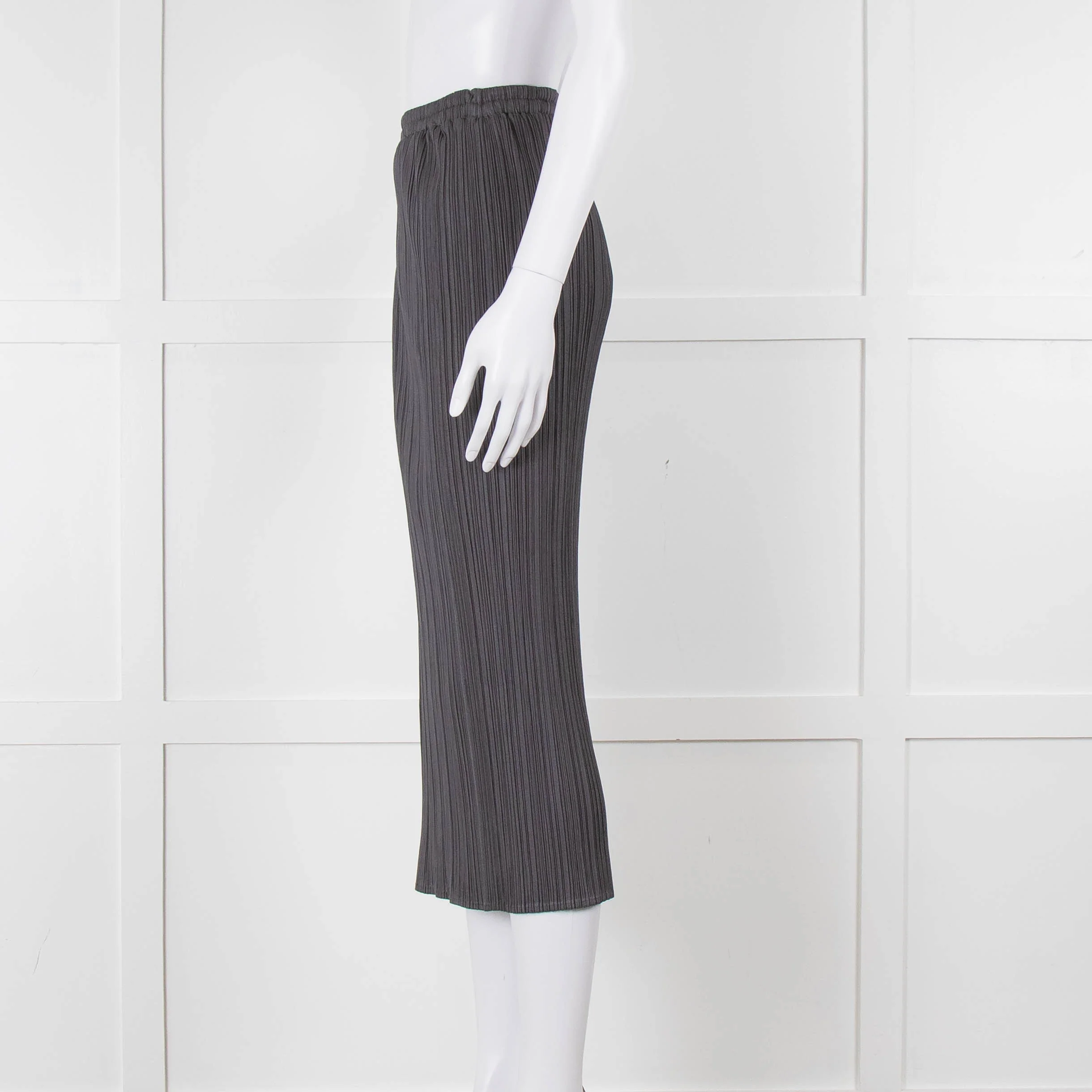 Issey Miyake Pleats Please Grey Pleated Long Skirt - Image 7
