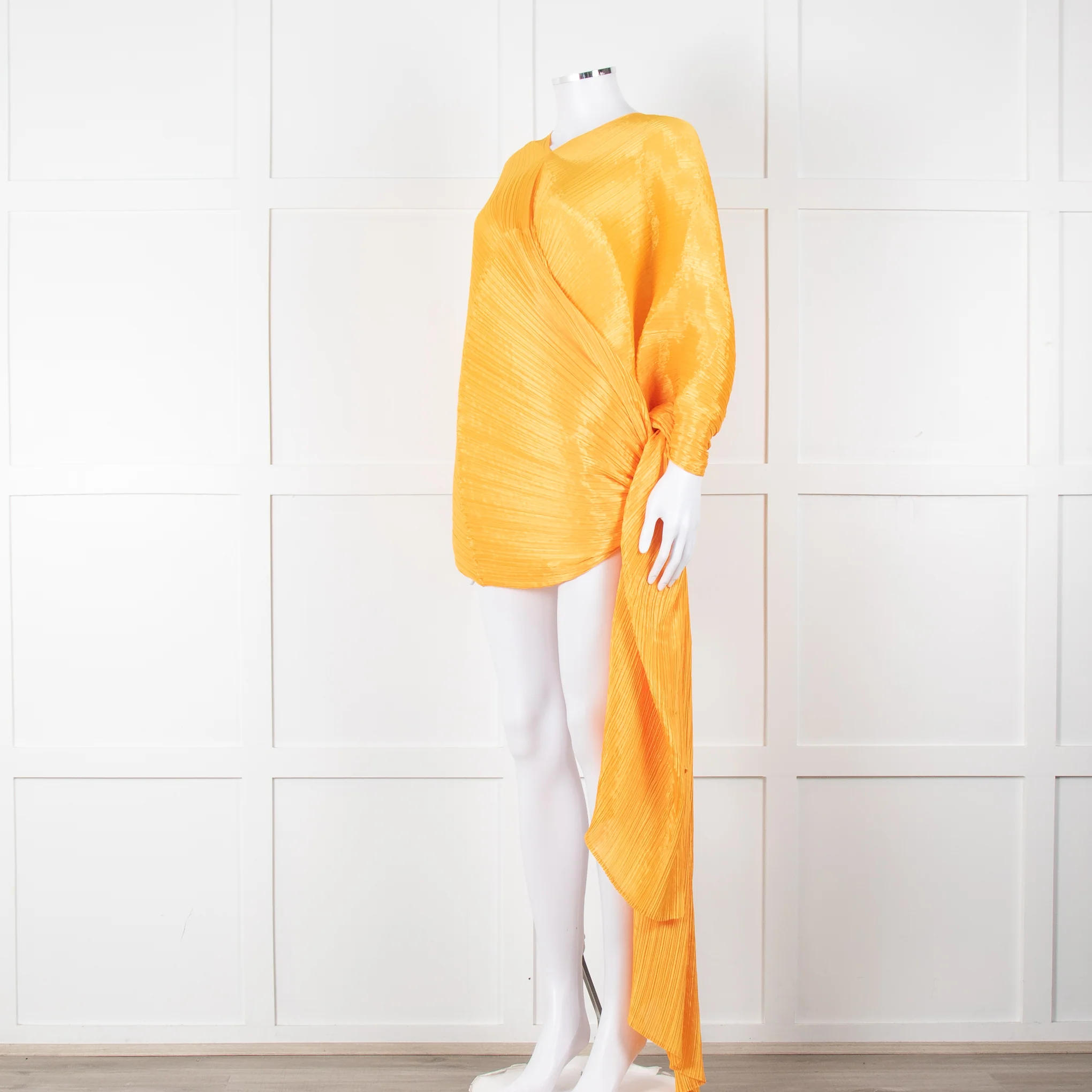 Pleats Please Orange Crinkled Wrap Jacket - Image 2