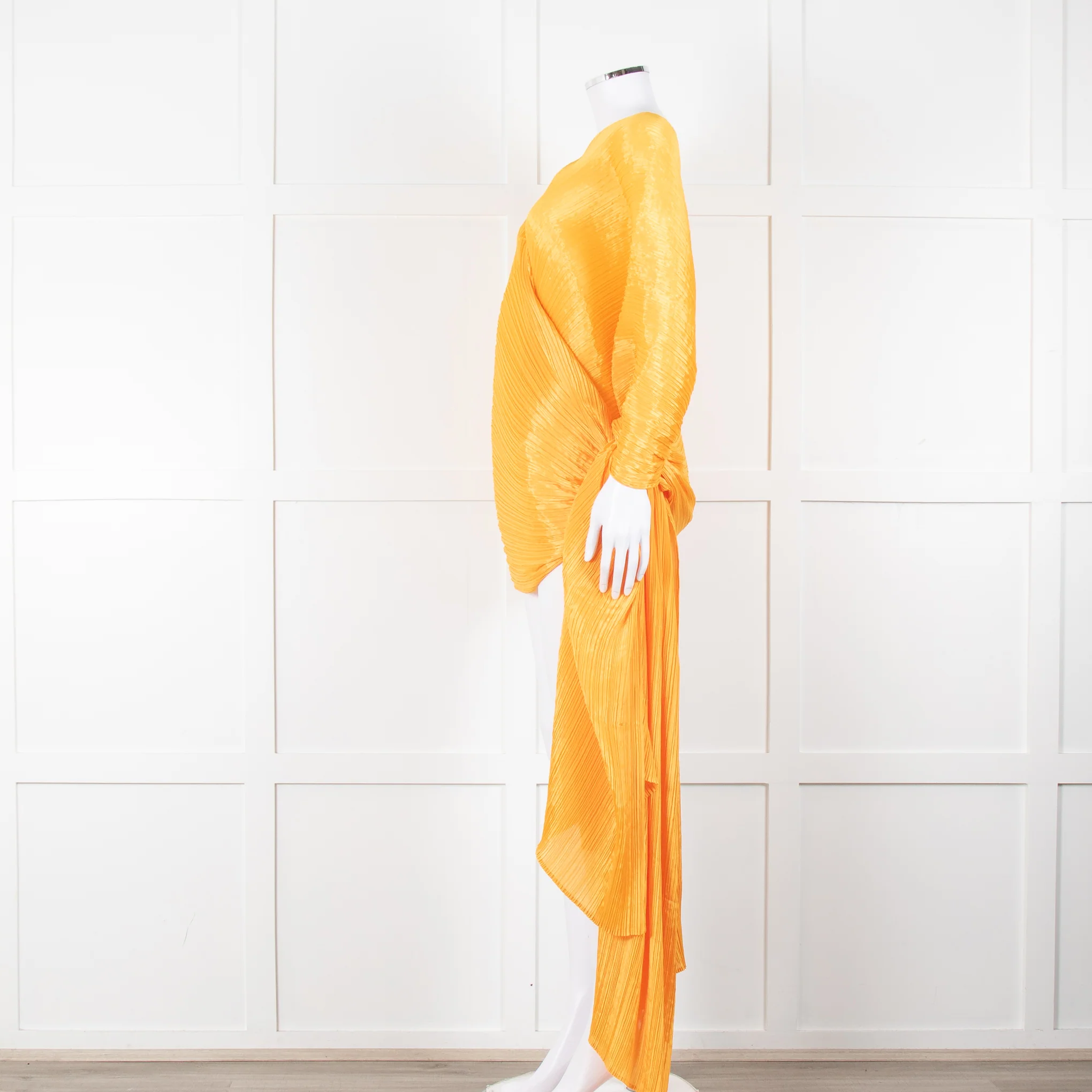 Pleats Please Orange Crinkled Wrap Jacket - Image 3
