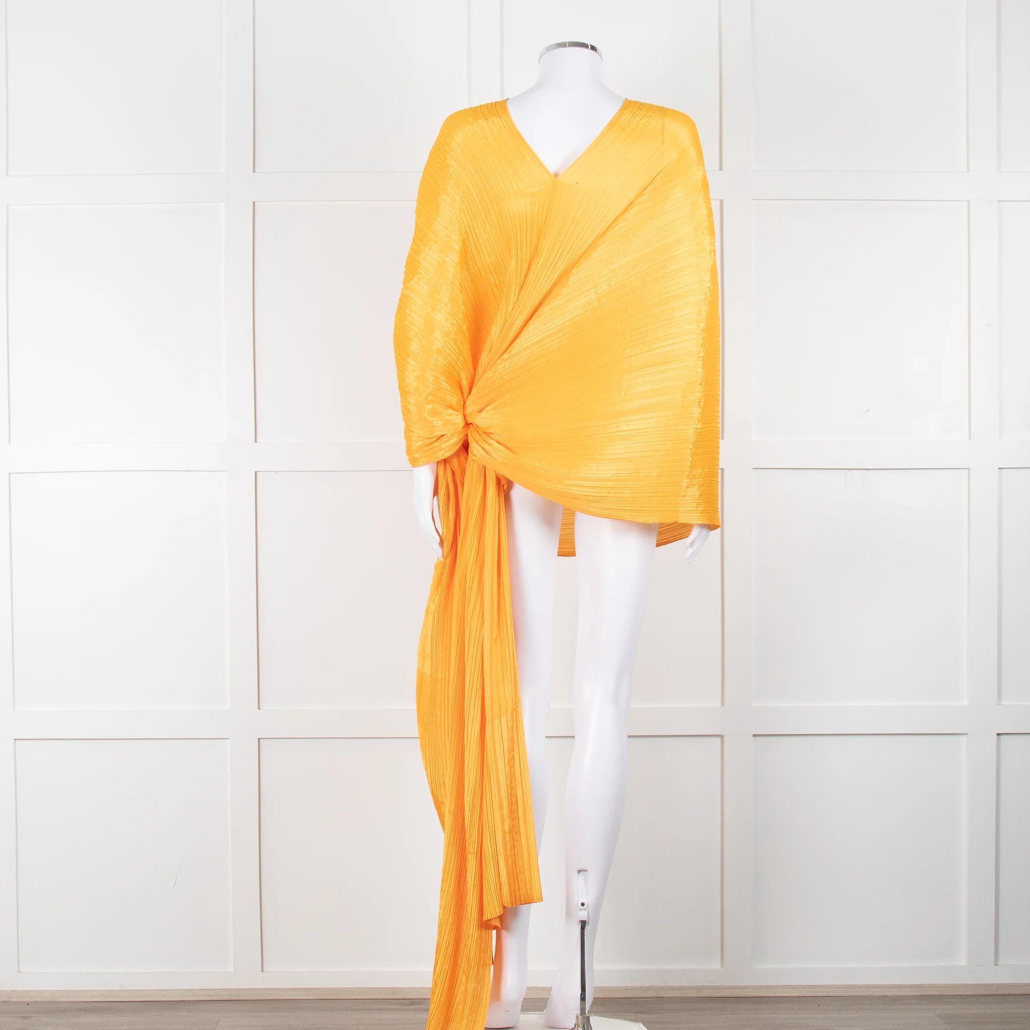 Pleats Please Orange Crinkled Wrap Jacket - Image 5