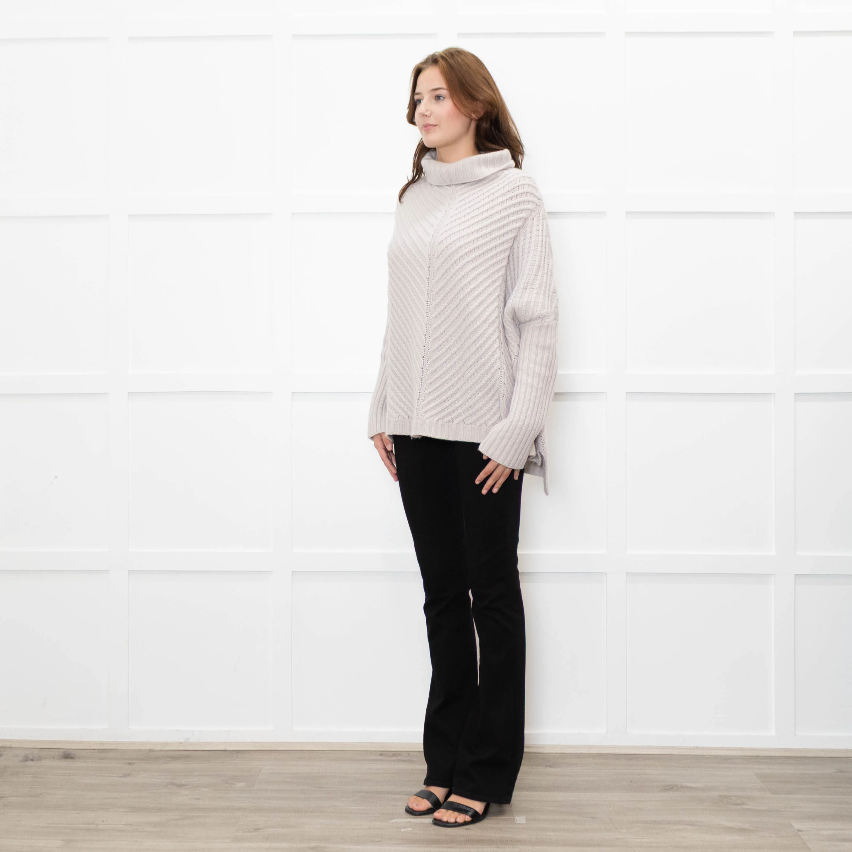 Podeny Putty Chunky Knit Polo Neck - Image 3