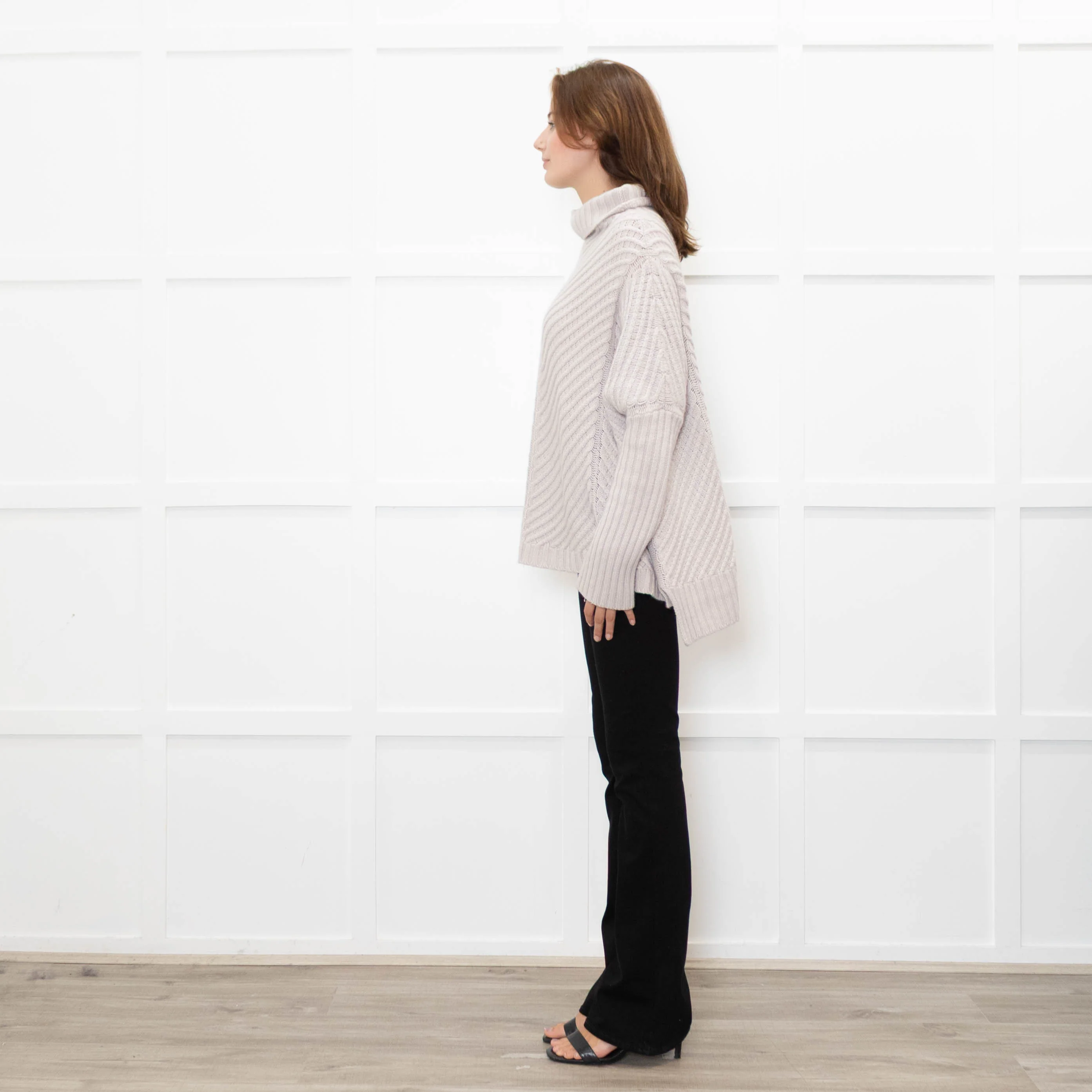 Podeny Putty Chunky Knit Polo Neck - Image 4