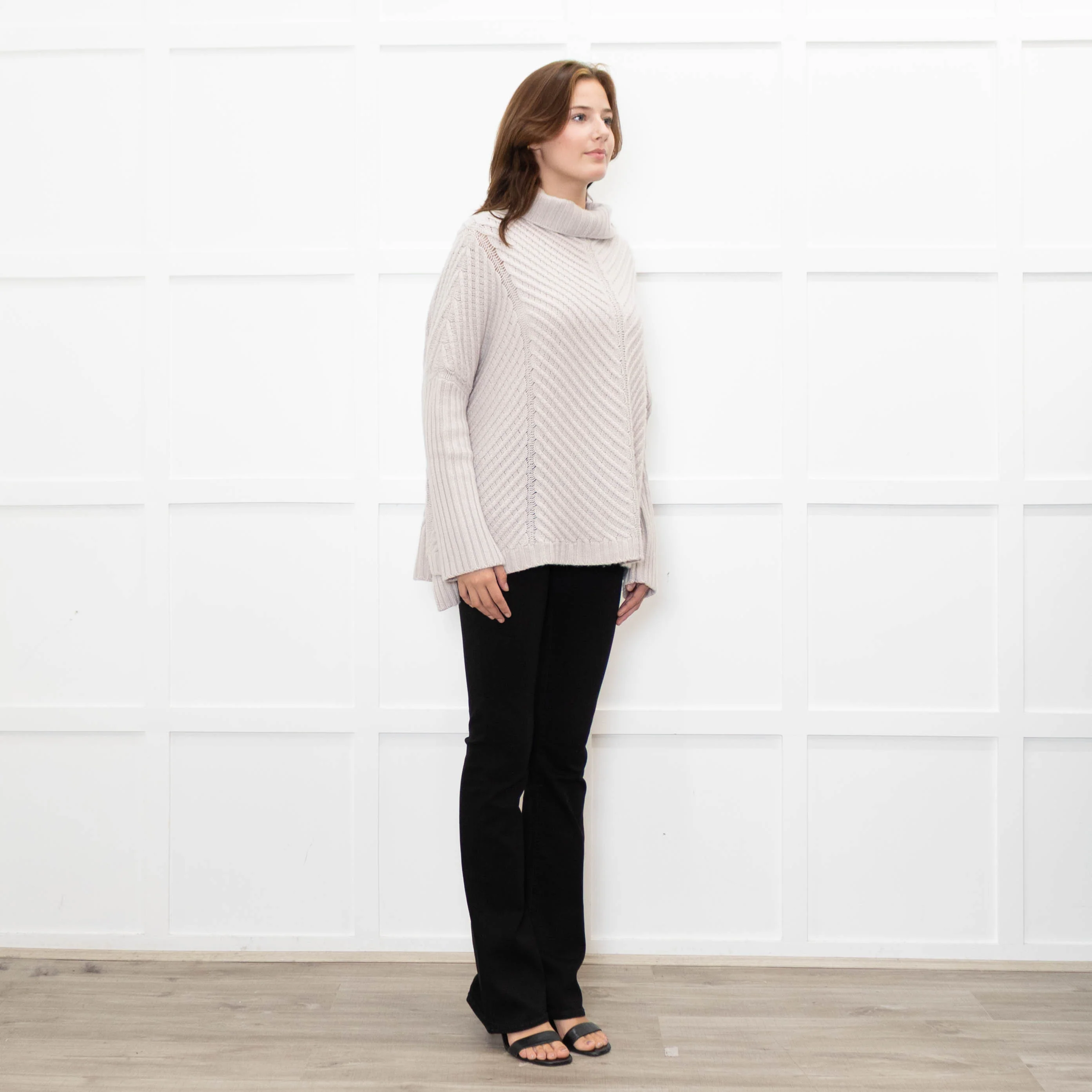 Podeny Putty Chunky Knit Polo Neck - Image 7