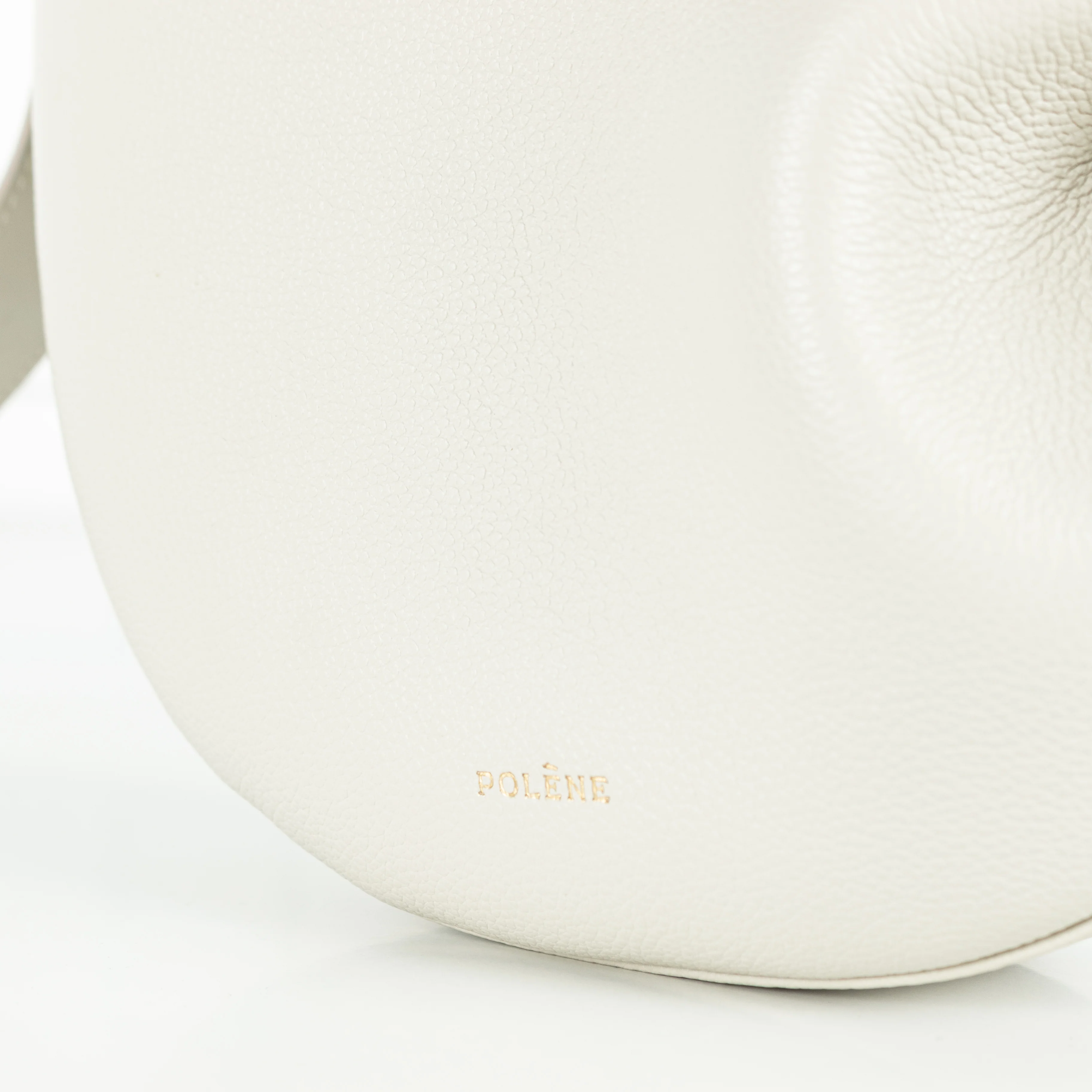 Polene Cream Grainy Leather Tonca Crossbody Bag - Image 11