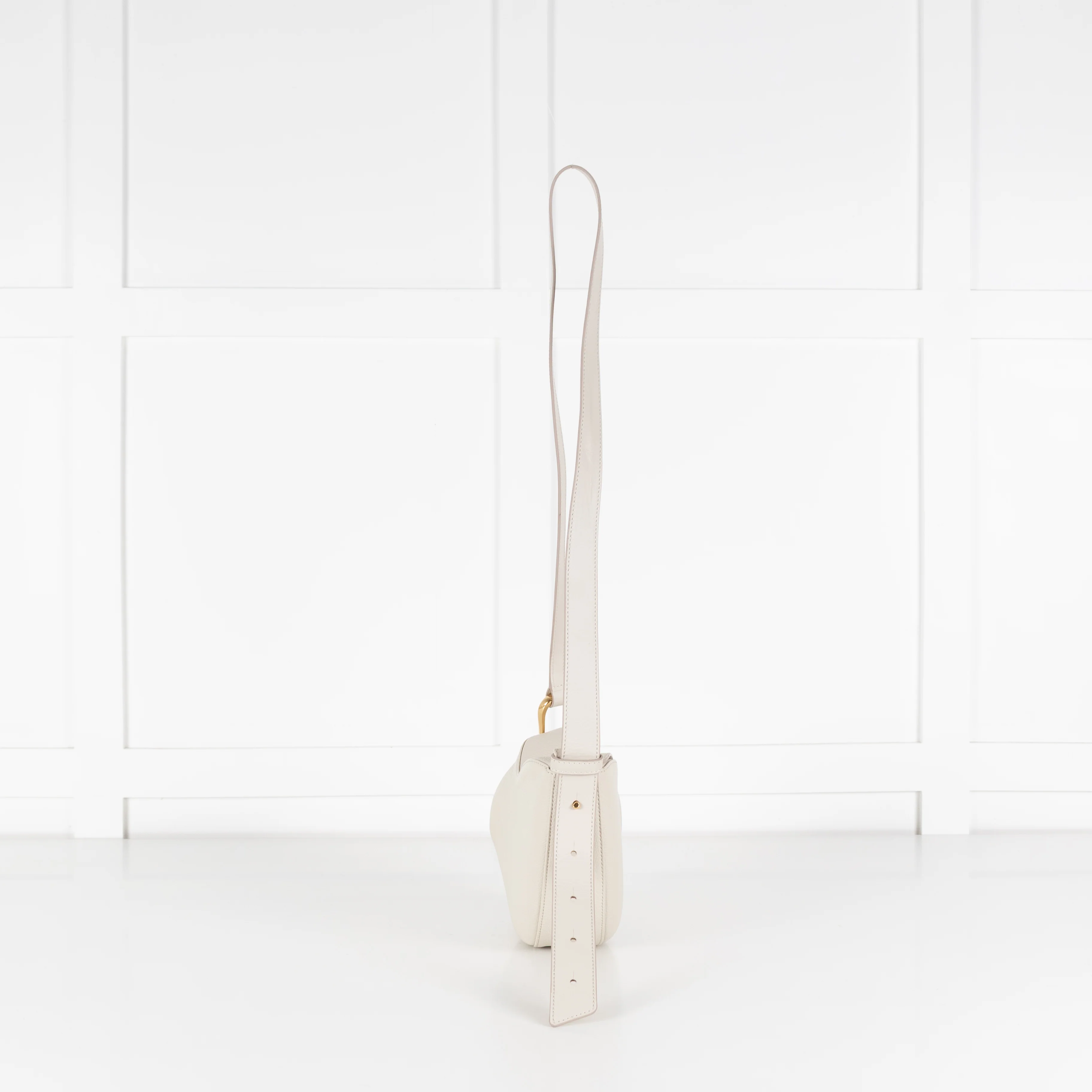 Polene Cream Grainy Leather Tonca Crossbody Bag - Image 8