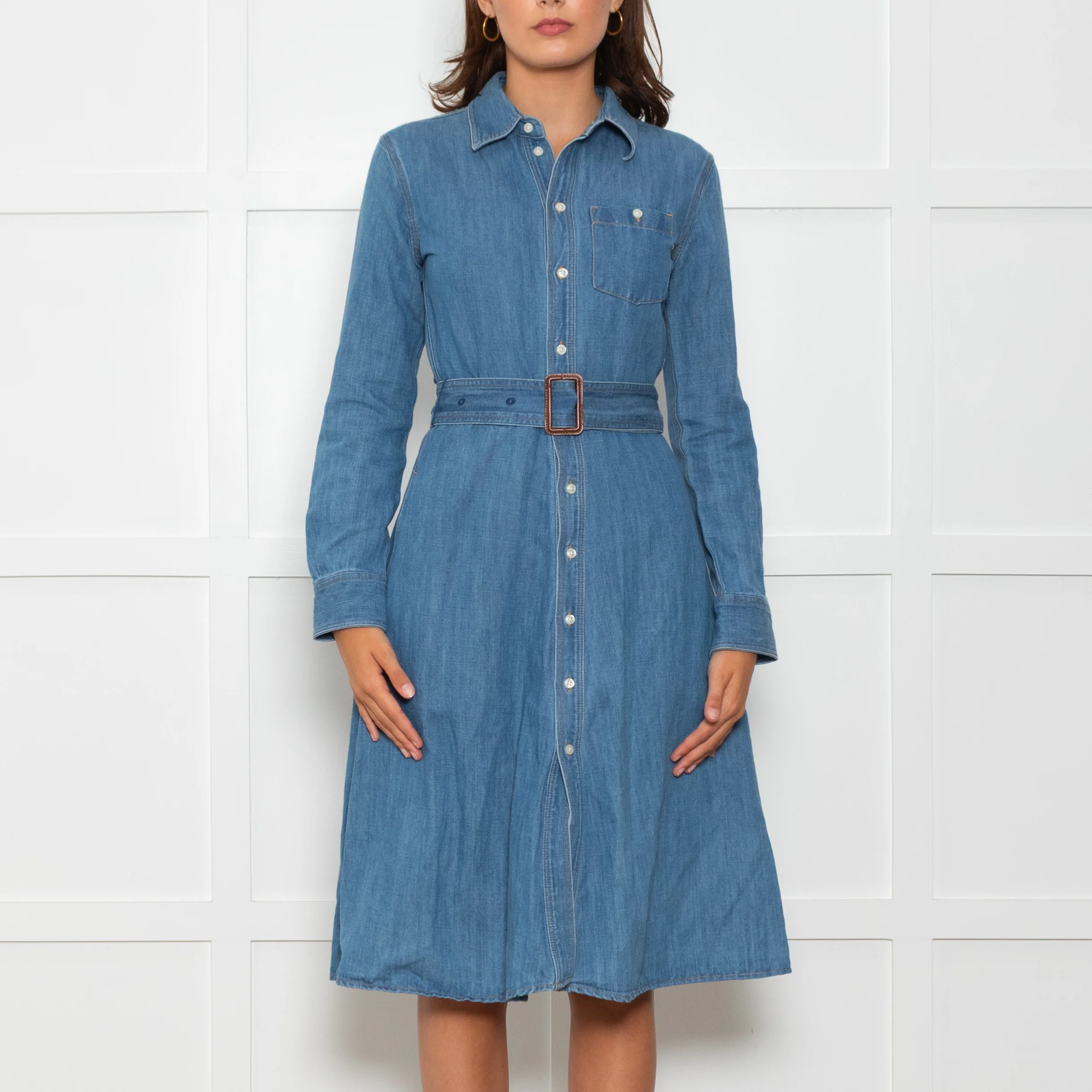 Polo Ralph Lauren Blue Denim Belted Shirt Dress - Image 2