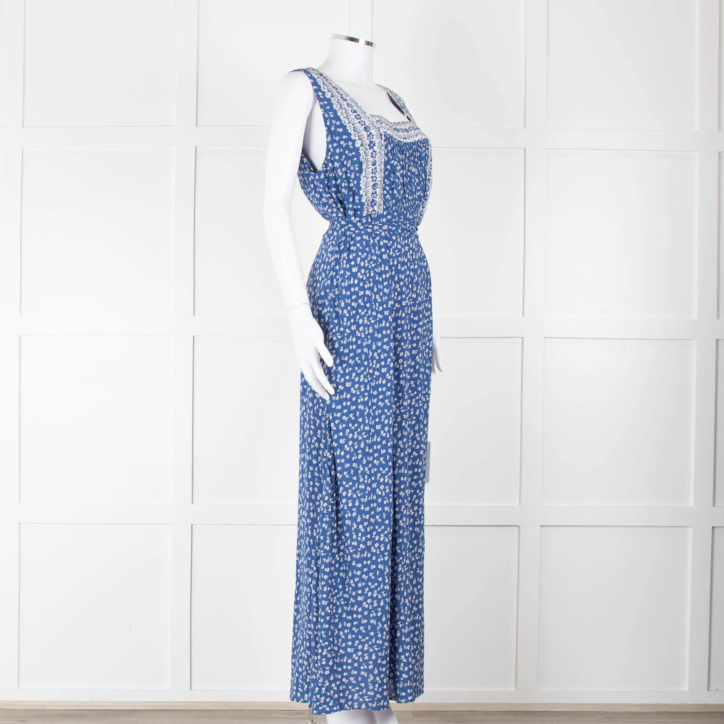 Polo Ralph Lauren Blue White Floral Sleeveless Maxi Dress - Image 2
