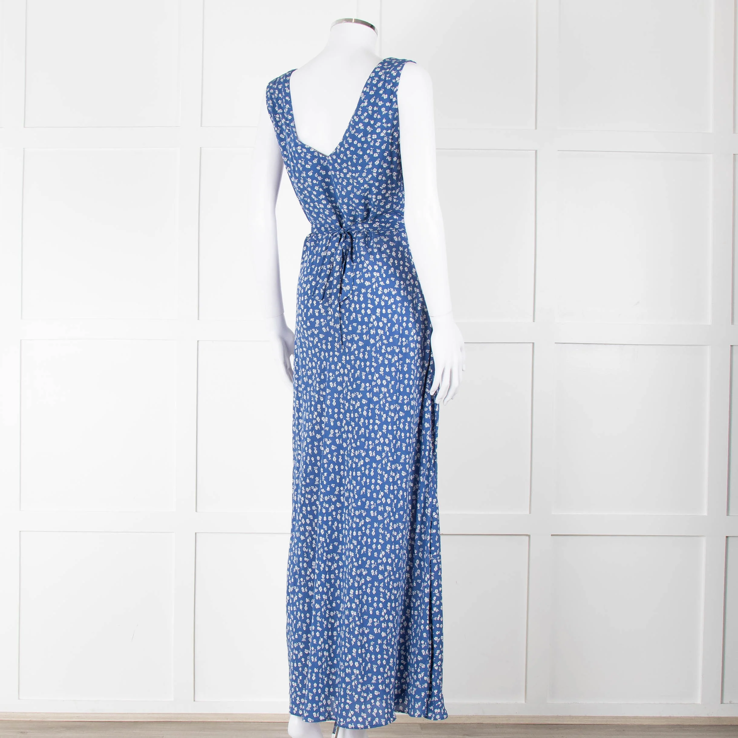 Polo Ralph Lauren Blue White Floral Sleeveless Maxi Dress - Image 4