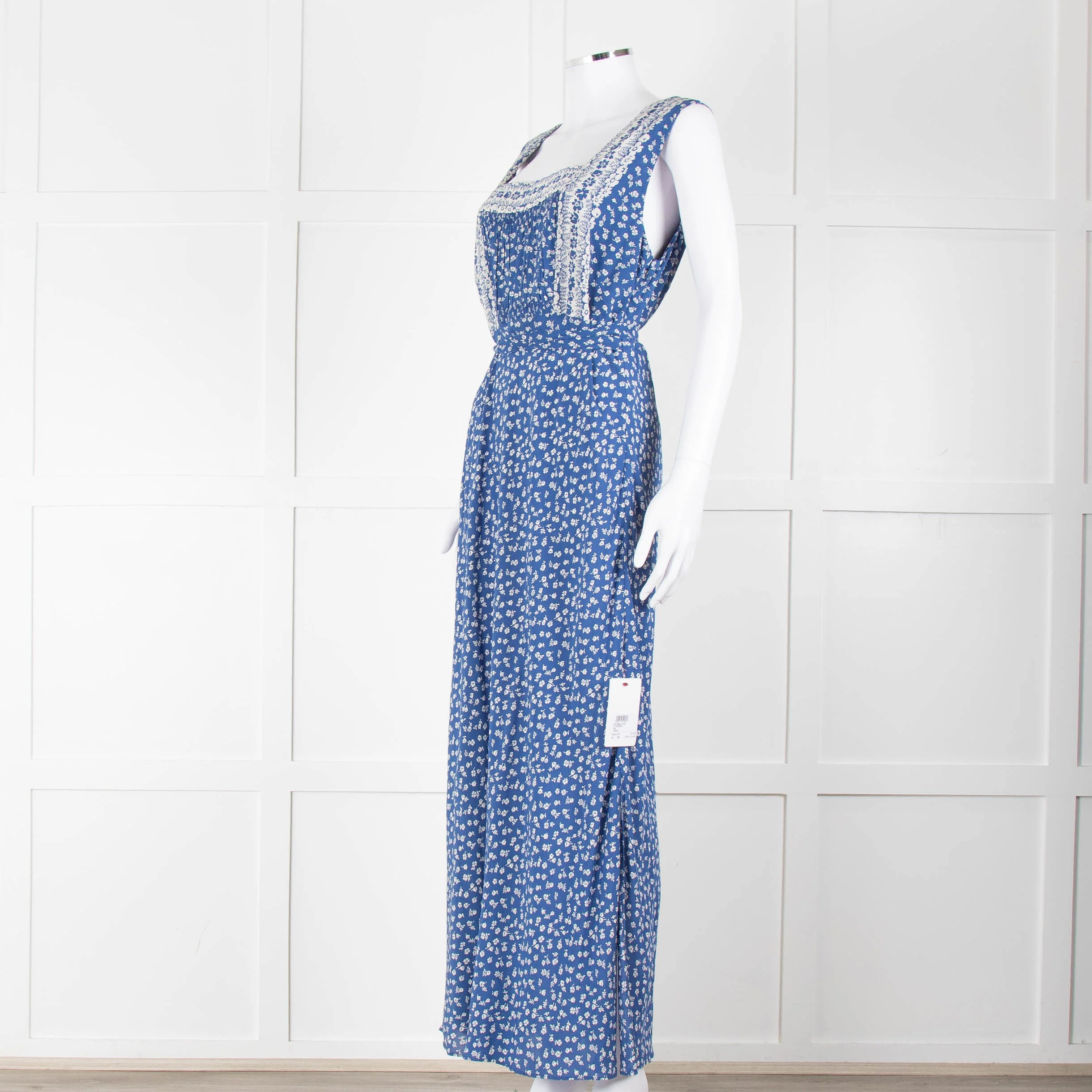 Polo Ralph Lauren Blue White Floral Sleeveless Maxi Dress - Image 6
