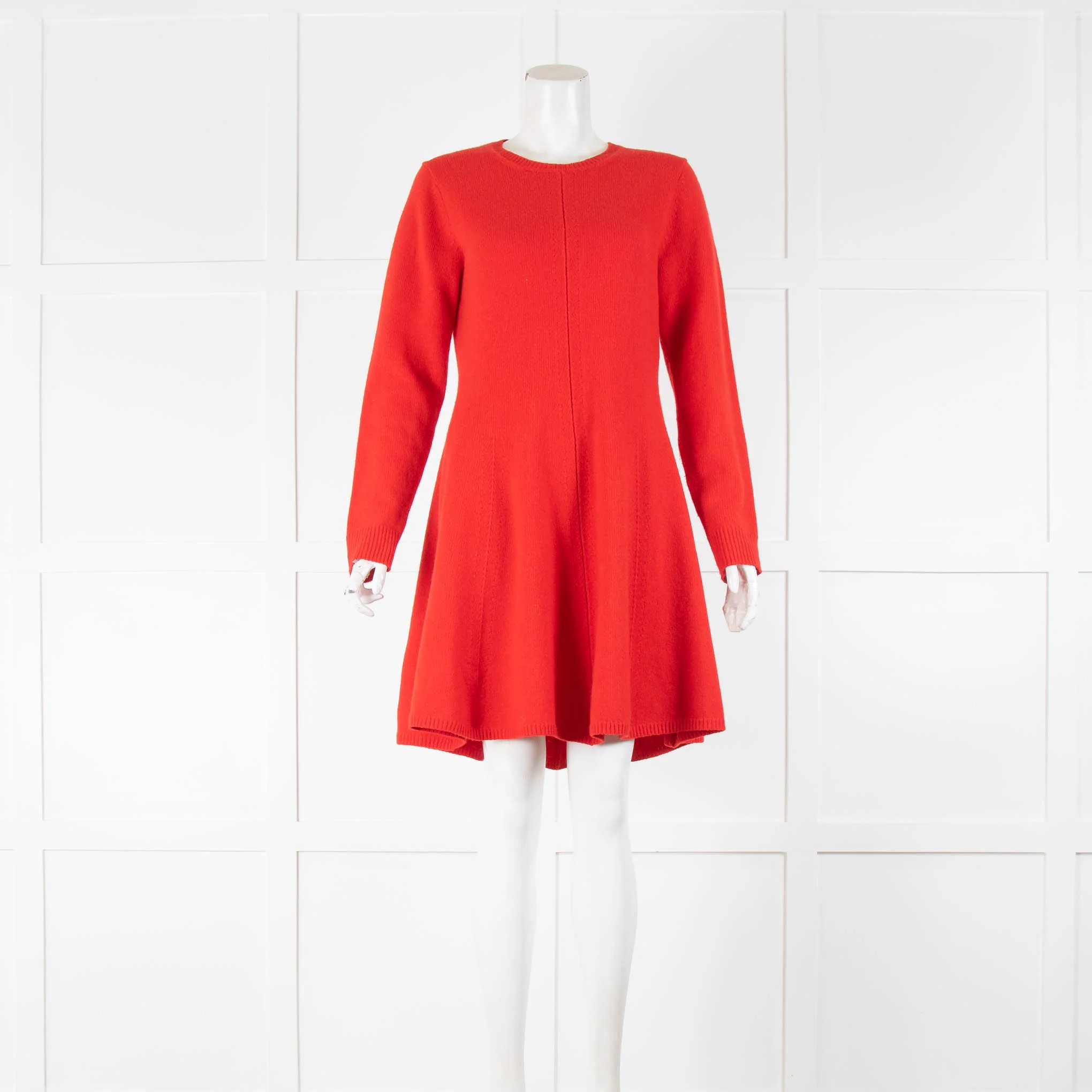 Polo Ralph Lauren Red Cashmere Wool Mix Knitted Dress