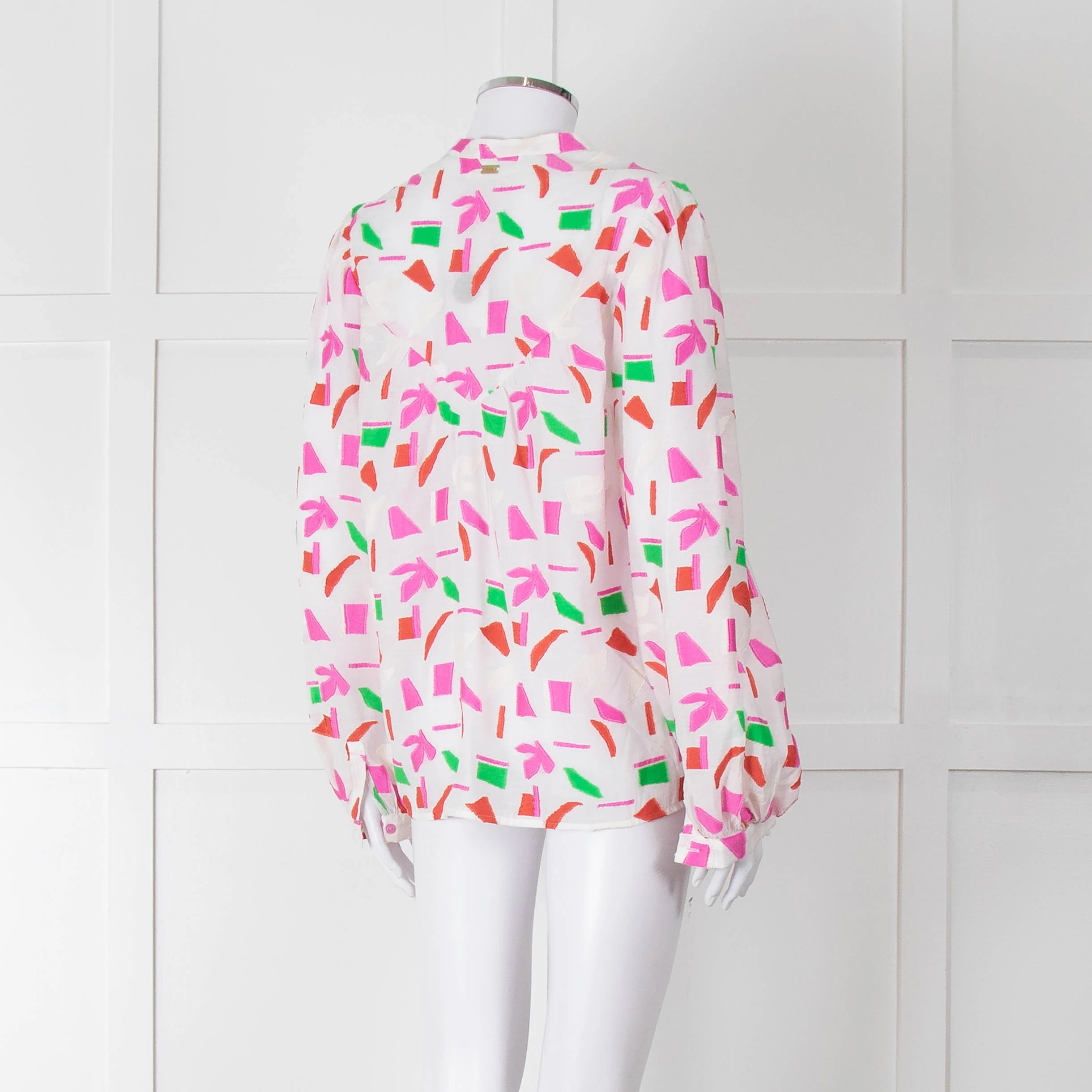 POM Amsterdam Pink & Green Patterned Blouse - Image 4