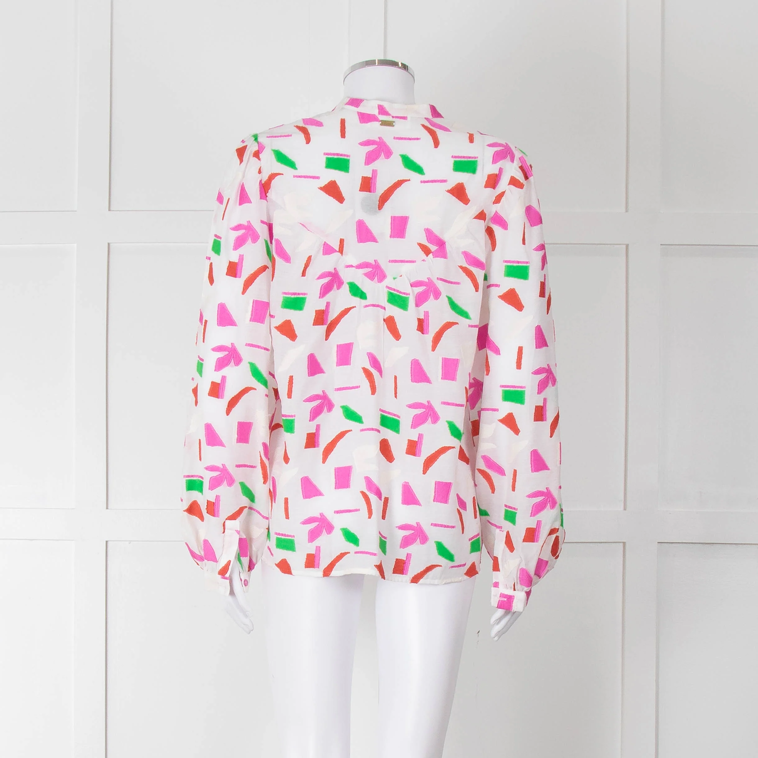 POM Amsterdam Pink & Green Patterned Blouse - Image 5